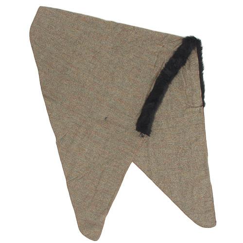 Poncho with fur - Grey - Image 3