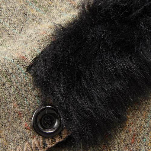 Poncho with fur - Grey - Image 4