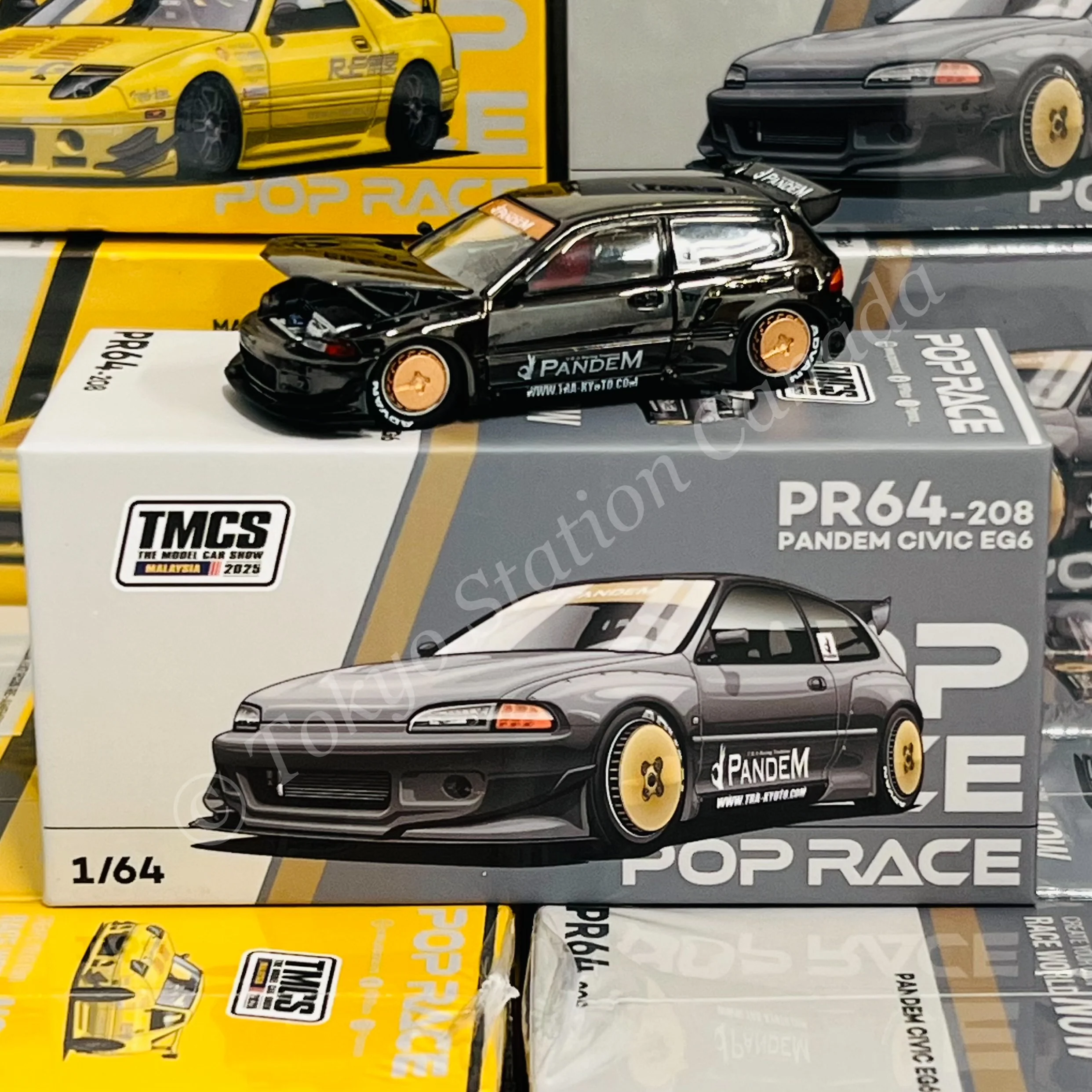 POPRACE 1/64 TMCS Malaysia 2025 Event Model Set of 2 (Mazda RX7 FC3S RE-AMEMIYA & PANDEM CIVIC EG6) - Image 3