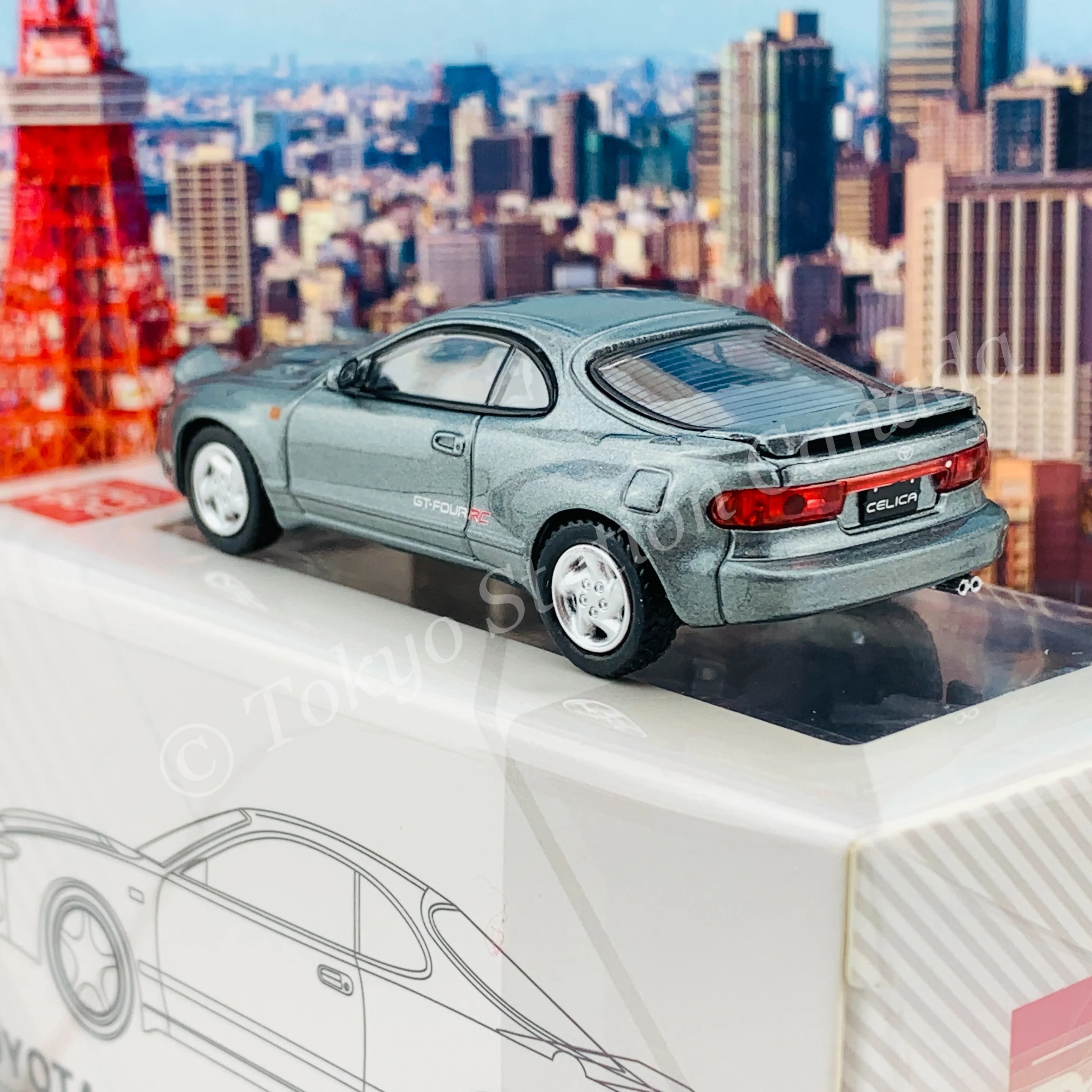 POPRACE 1/64 Toyota Celica GT-FOUR ST185 Grey Metallic PR64-185-GRY - Image 3