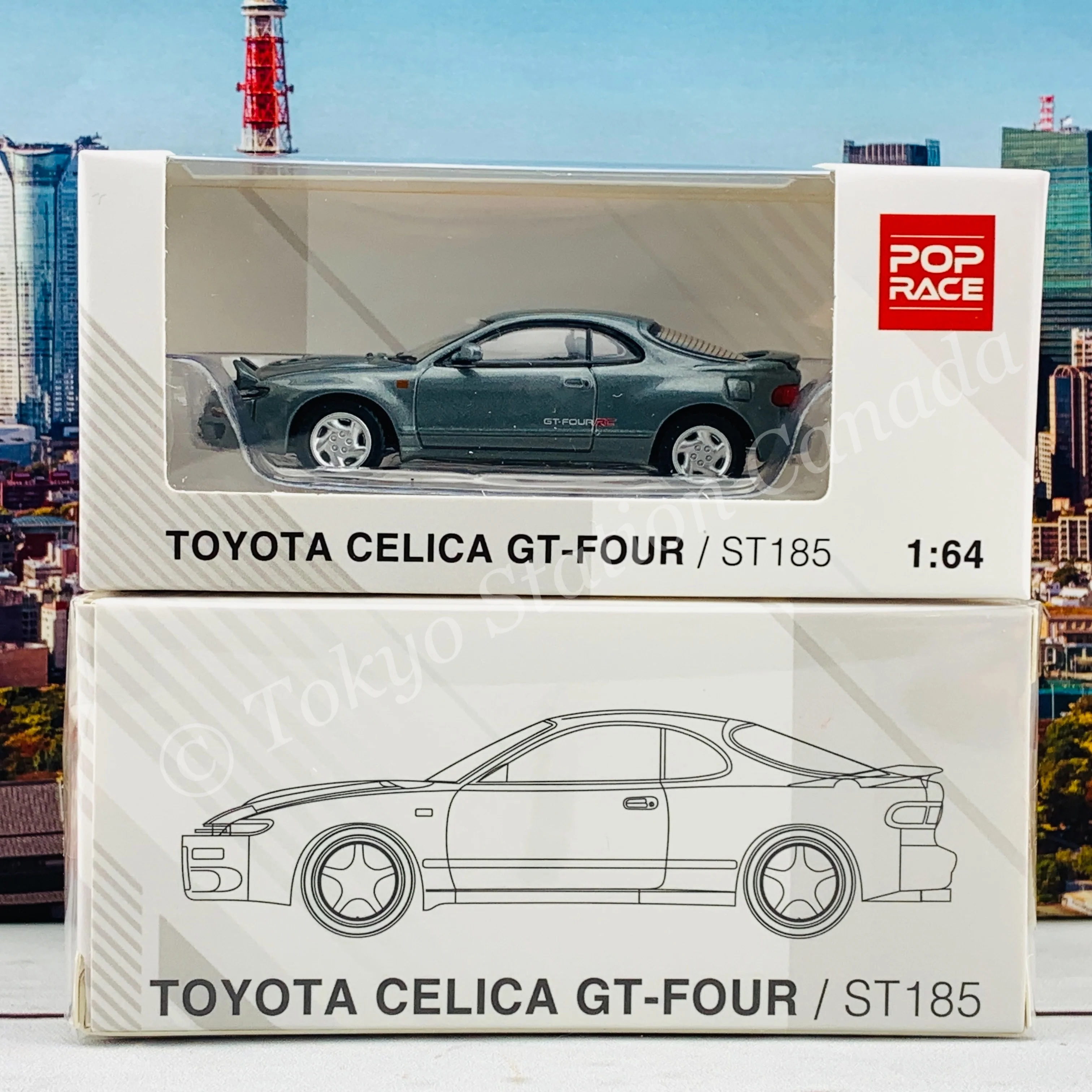 POPRACE 1/64 Toyota Celica GT-FOUR ST185 Grey Metallic PR64-185-GRY - Image 5