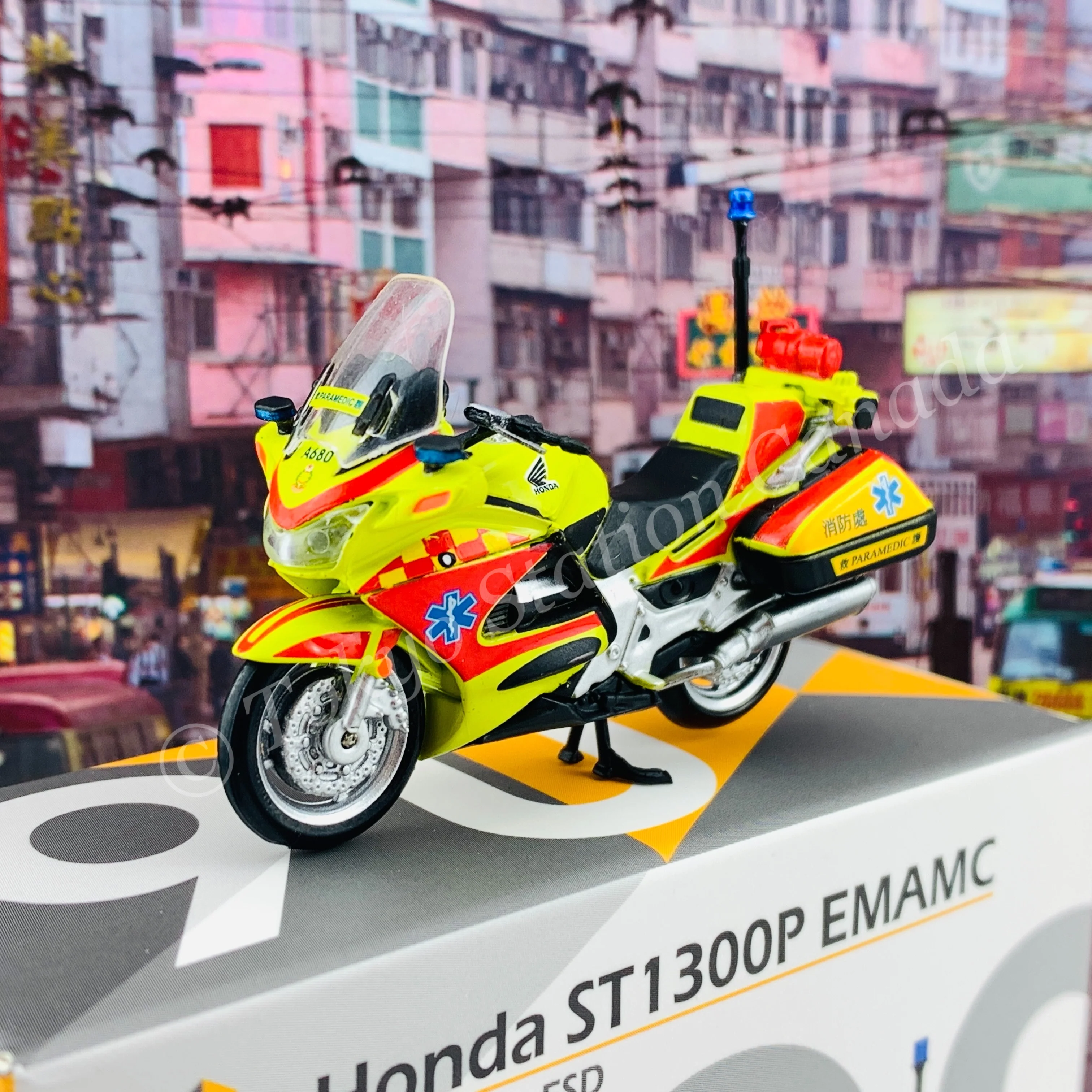 Tiny 微影 90 Honda ST1300P HKFSD EMAMC 消防救護電單車 (Yellow) ATC43151 - Image 2