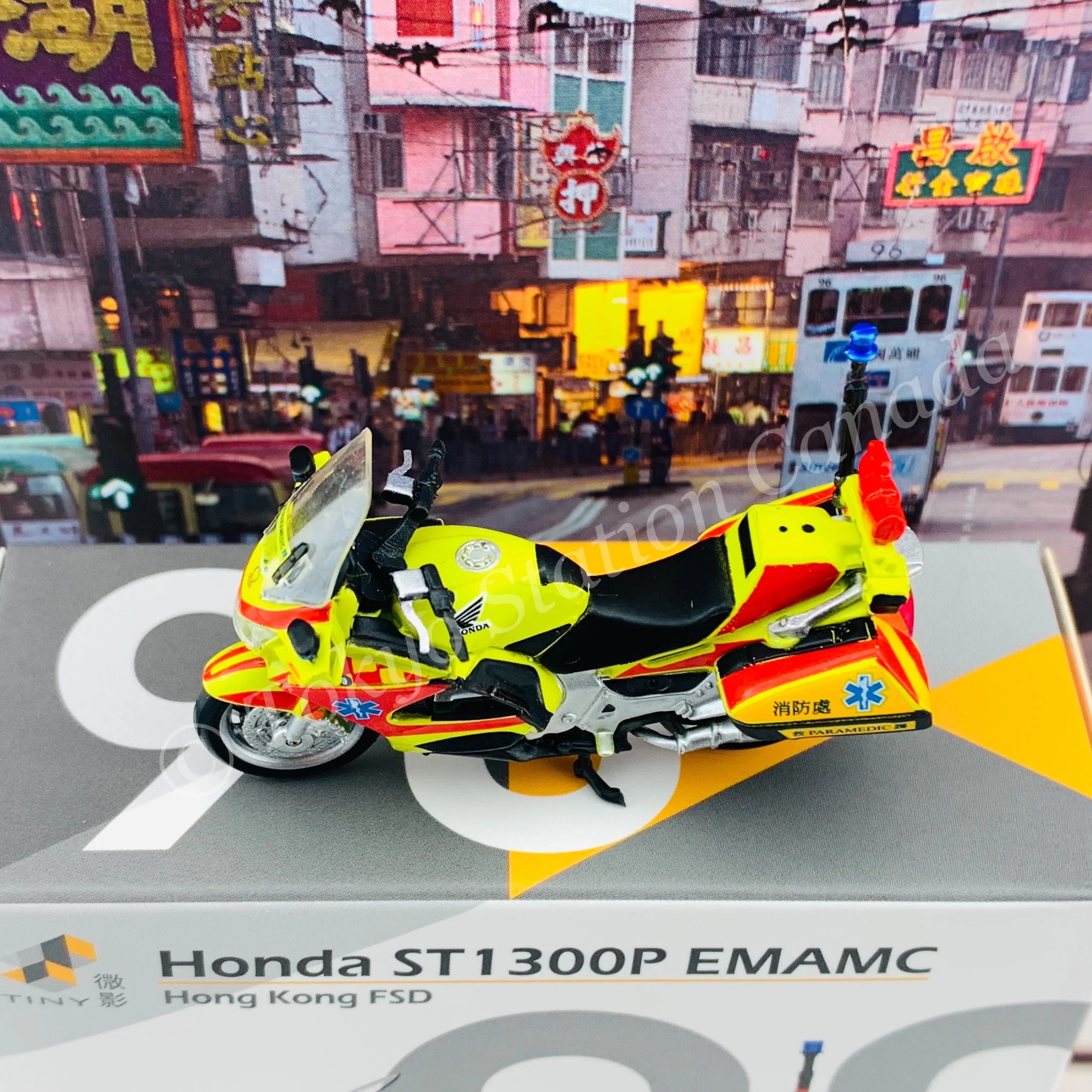 Tiny 微影 90 Honda ST1300P HKFSD EMAMC 消防救護電單車 (Yellow) ATC43151 - Image 4