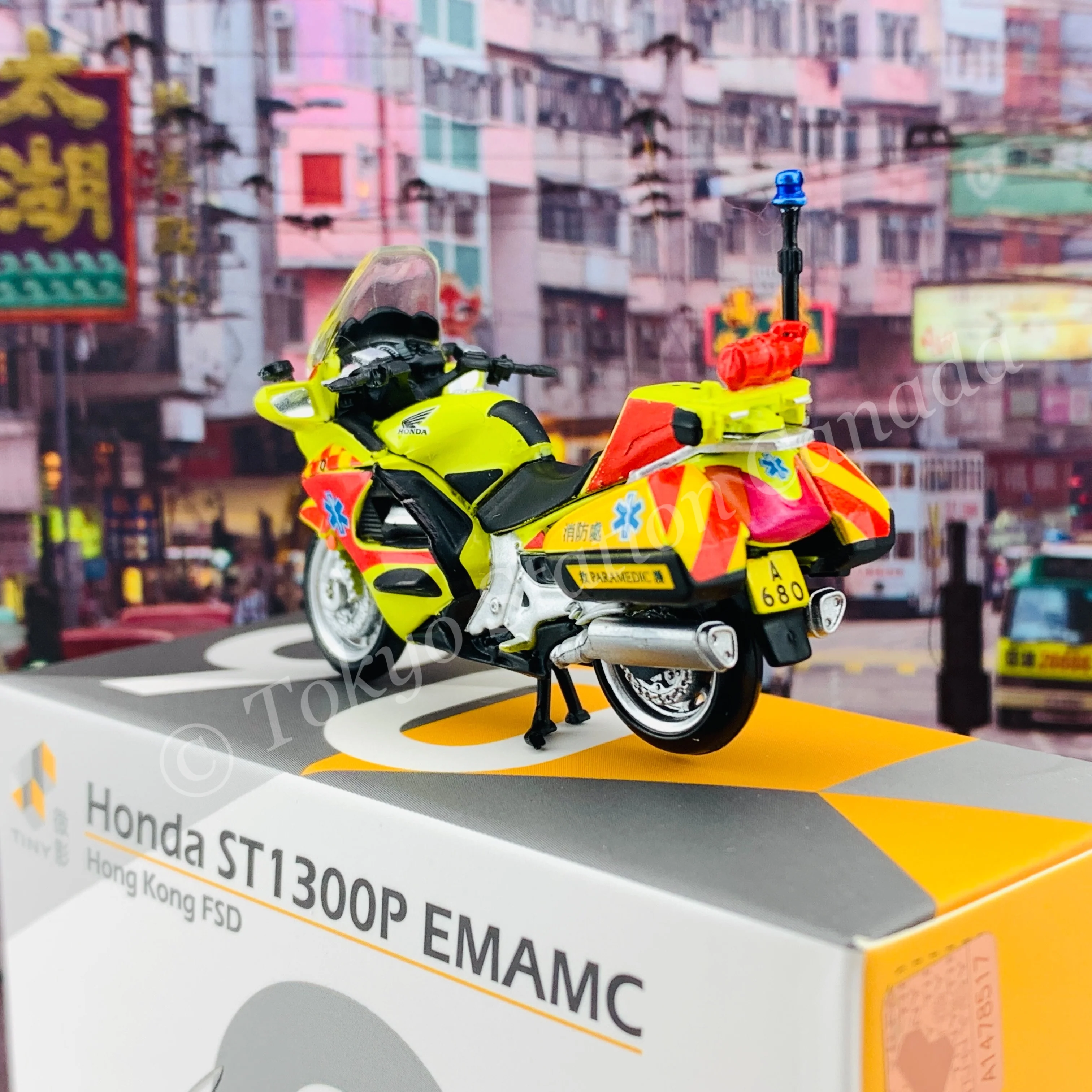 Tiny 微影 90 Honda ST1300P HKFSD EMAMC 消防救護電單車 (Yellow) ATC43151 - Image 5