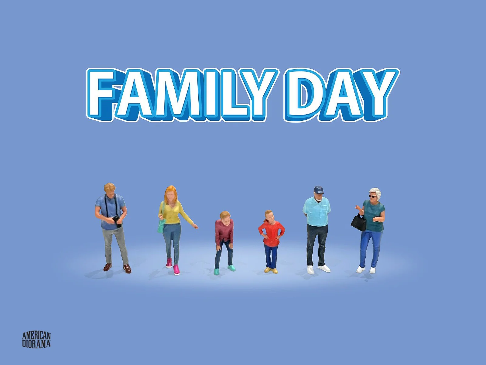 AMERICAN DIORAMA 1/64 Figure Set - Family Day AD-2410 - Image 2