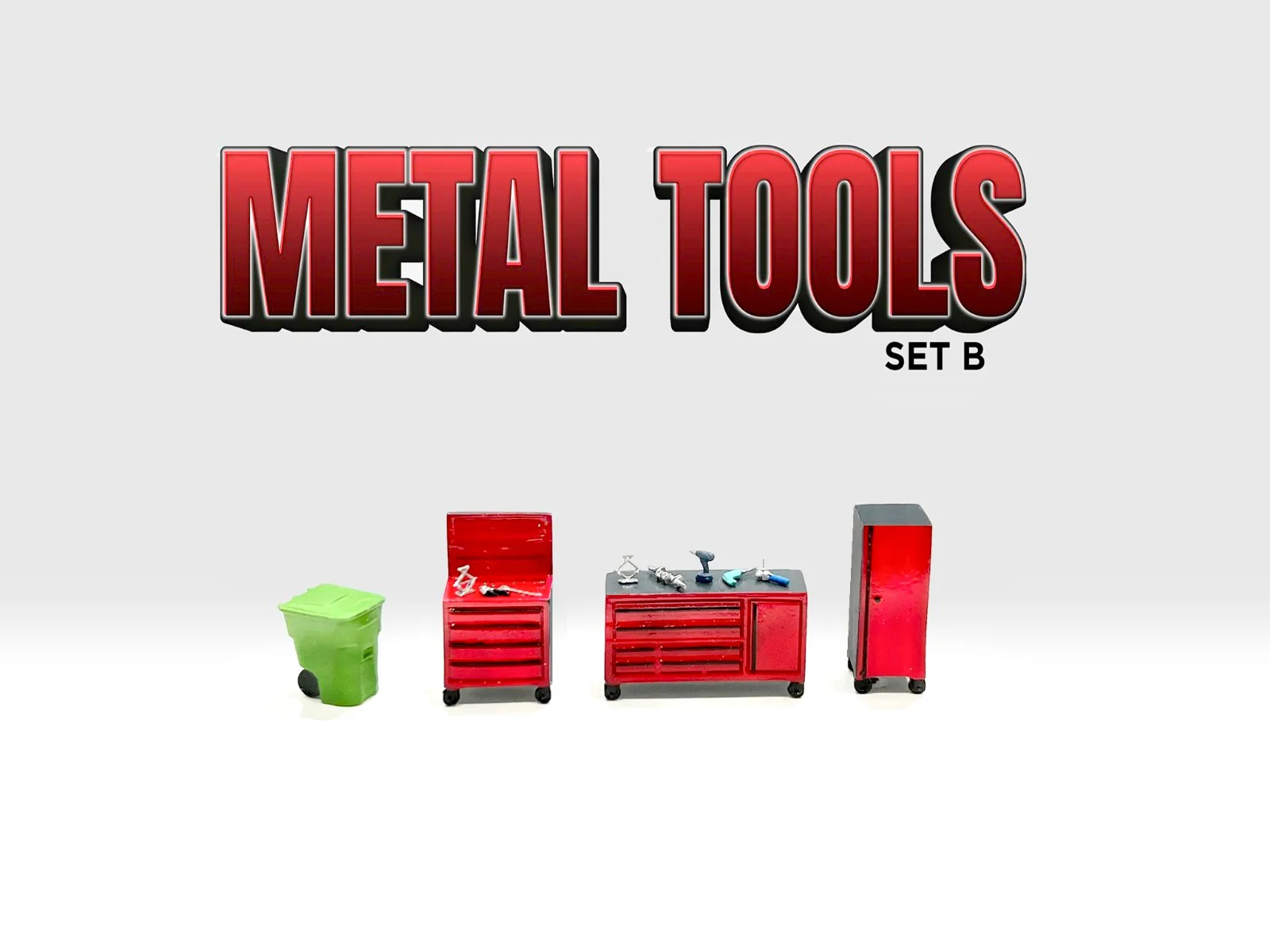 AMERICAN DIORAMA 1/64 Figure Set - Metal Tools Set B AD-2411 - Image 3