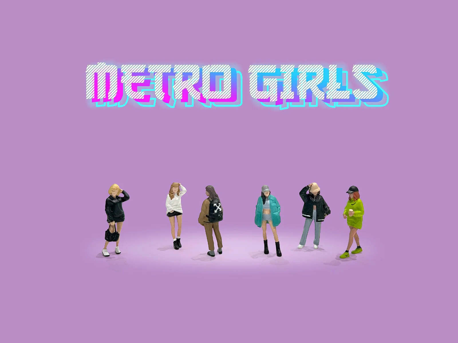 AMERICAN DIORAMA 1/64 Figure Set - Metro Girls AD-2408 - Image 3