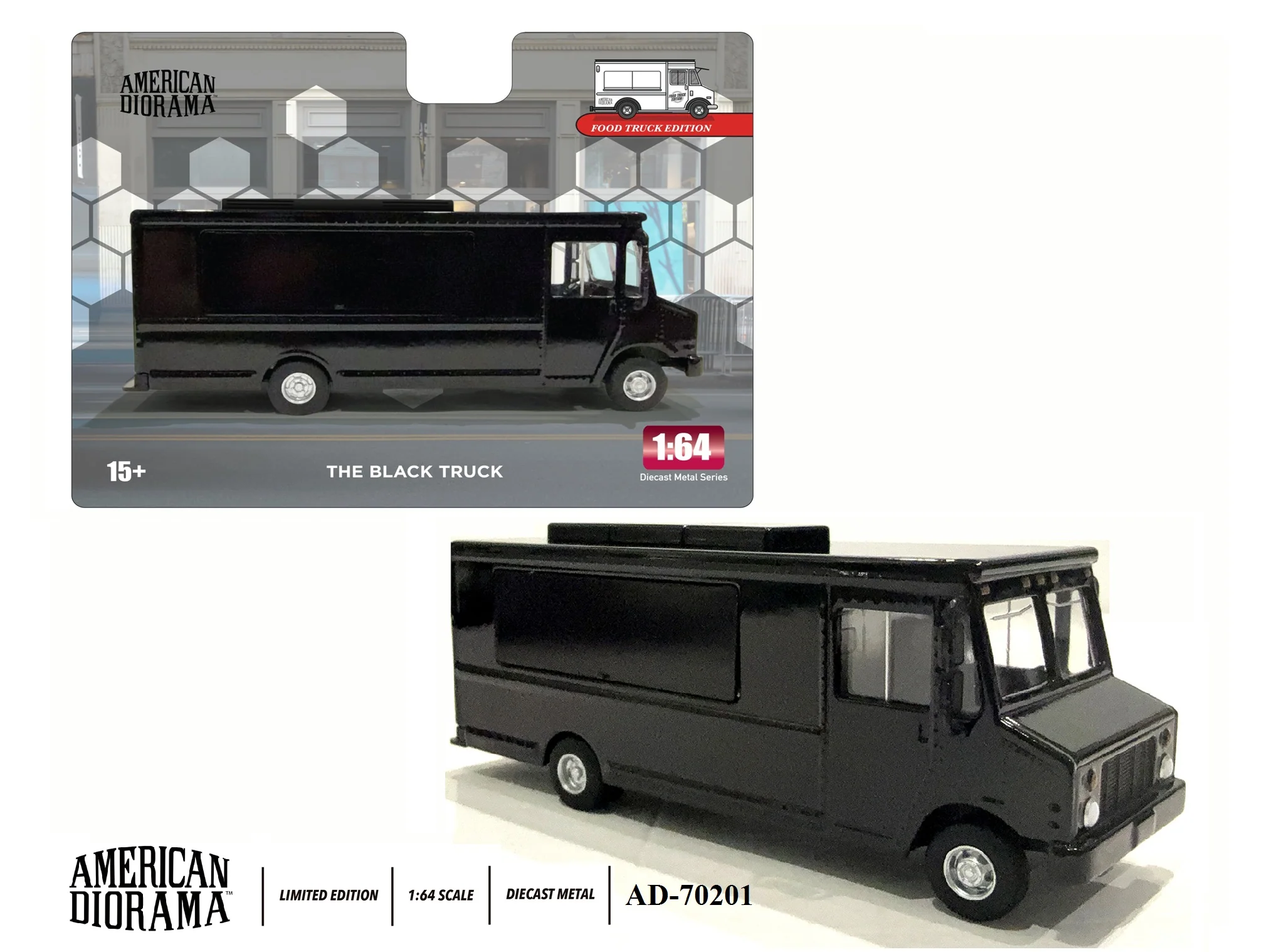 AMERICAN DIORAMA 1/64 Food Truck series – The Black Truck AD-70201 - Image 2