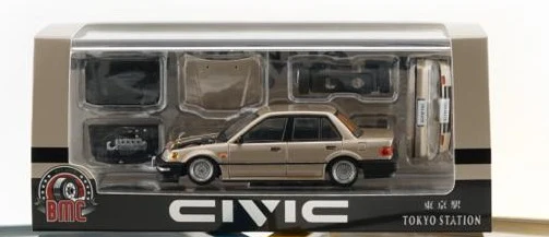 PREORDER BM Creations 1/64 HONDA CIVIC EF2 - Champagne LHD (TOKYO STATION Exclusive Edition) 64B0451  (Approx. release in MAY 2026 and subject to the manufacturer's final decision) - Image 2