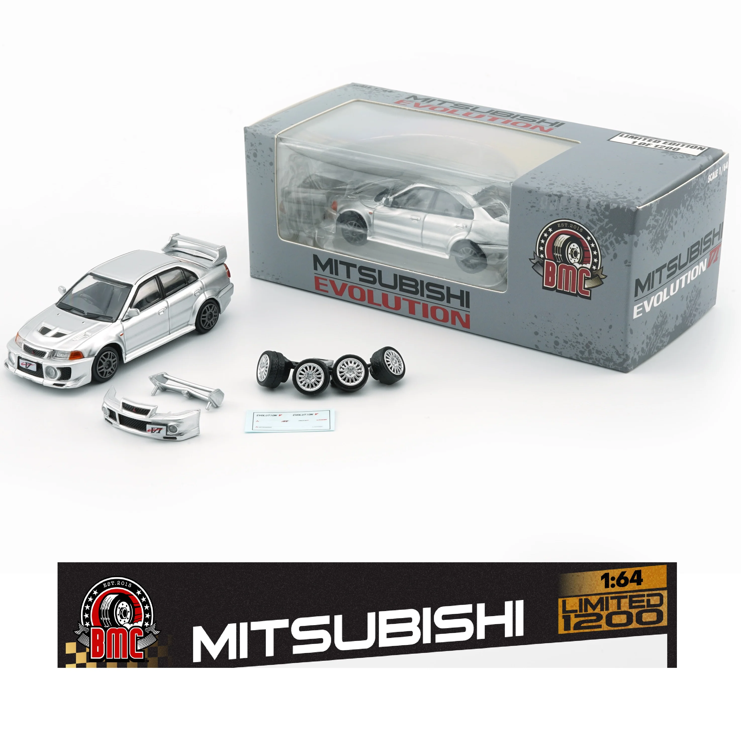 BM Creations 1/64 Mitsubishi Lancer EVO V / VI - SILVER(RHD) 64B0408