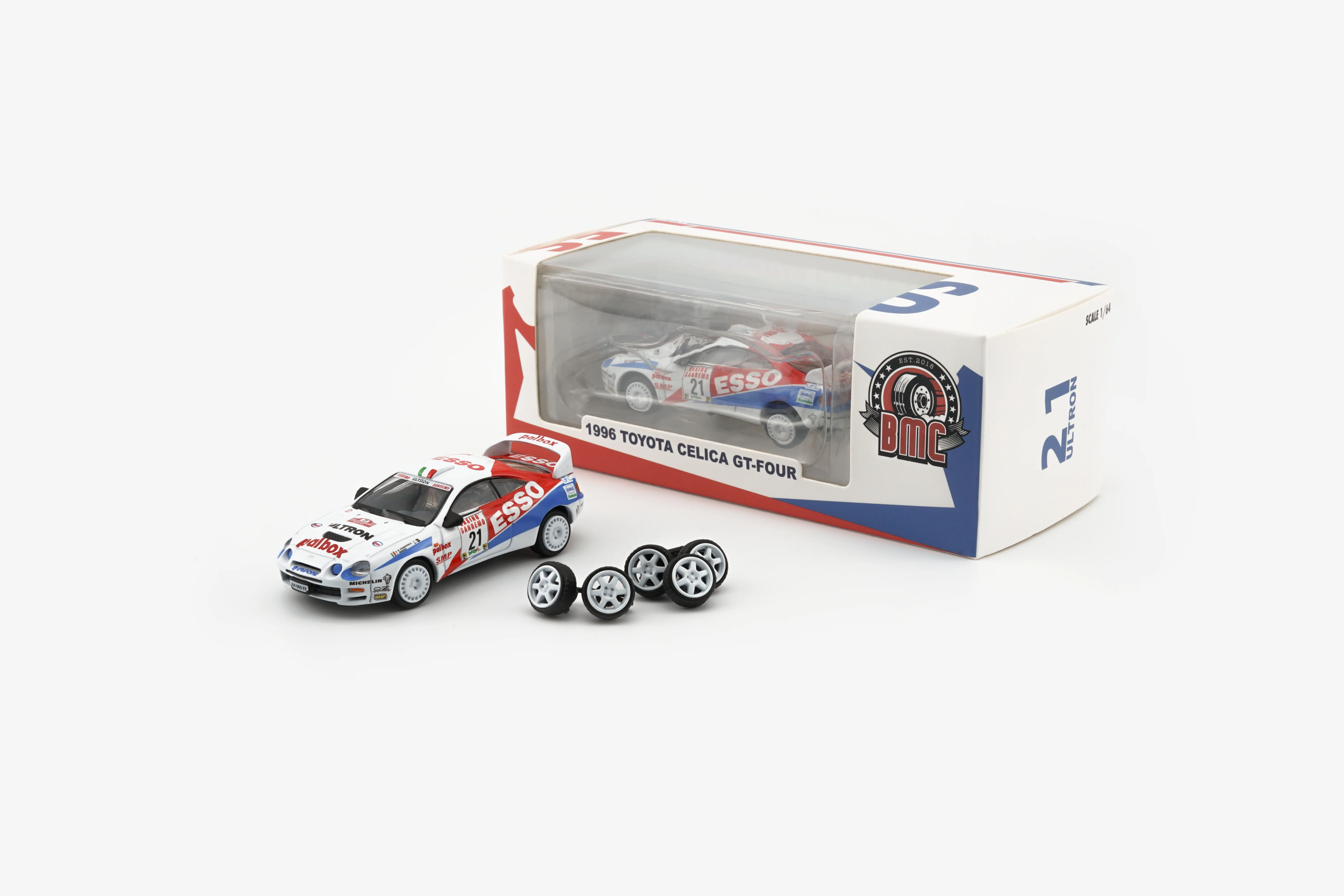 BM Creations 1/64 Toyota Celica ST205 -Rallye Sanremo -Rallye d'Italia 1996 LHD_#21 (ESSO) 64B0421 - Image 2