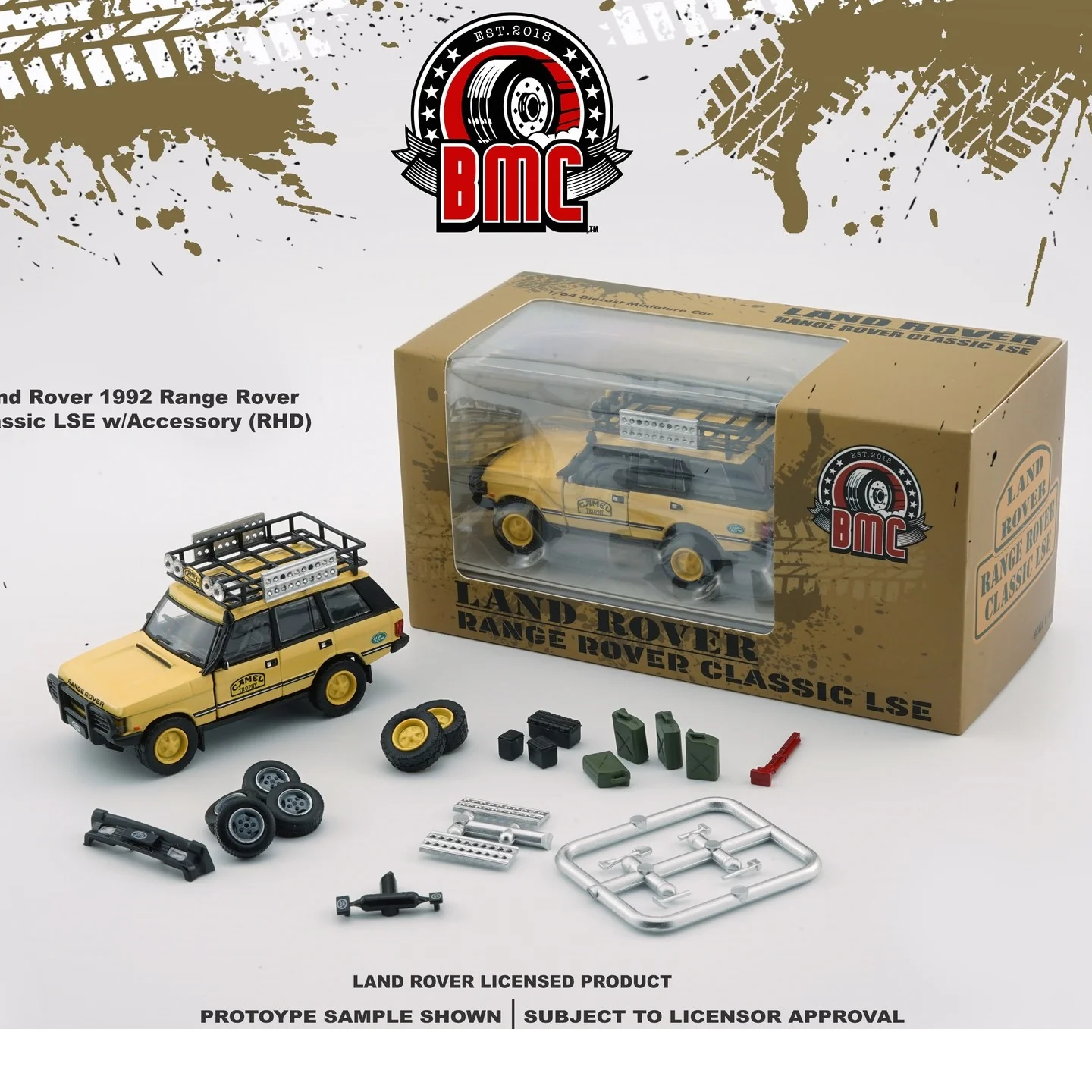 BM CREATIONS JUNIOR 1/64 Land Rover 1992 Range Rover Classic LSE Camel Version w/Accessory RHD 64B0263 - Image 5