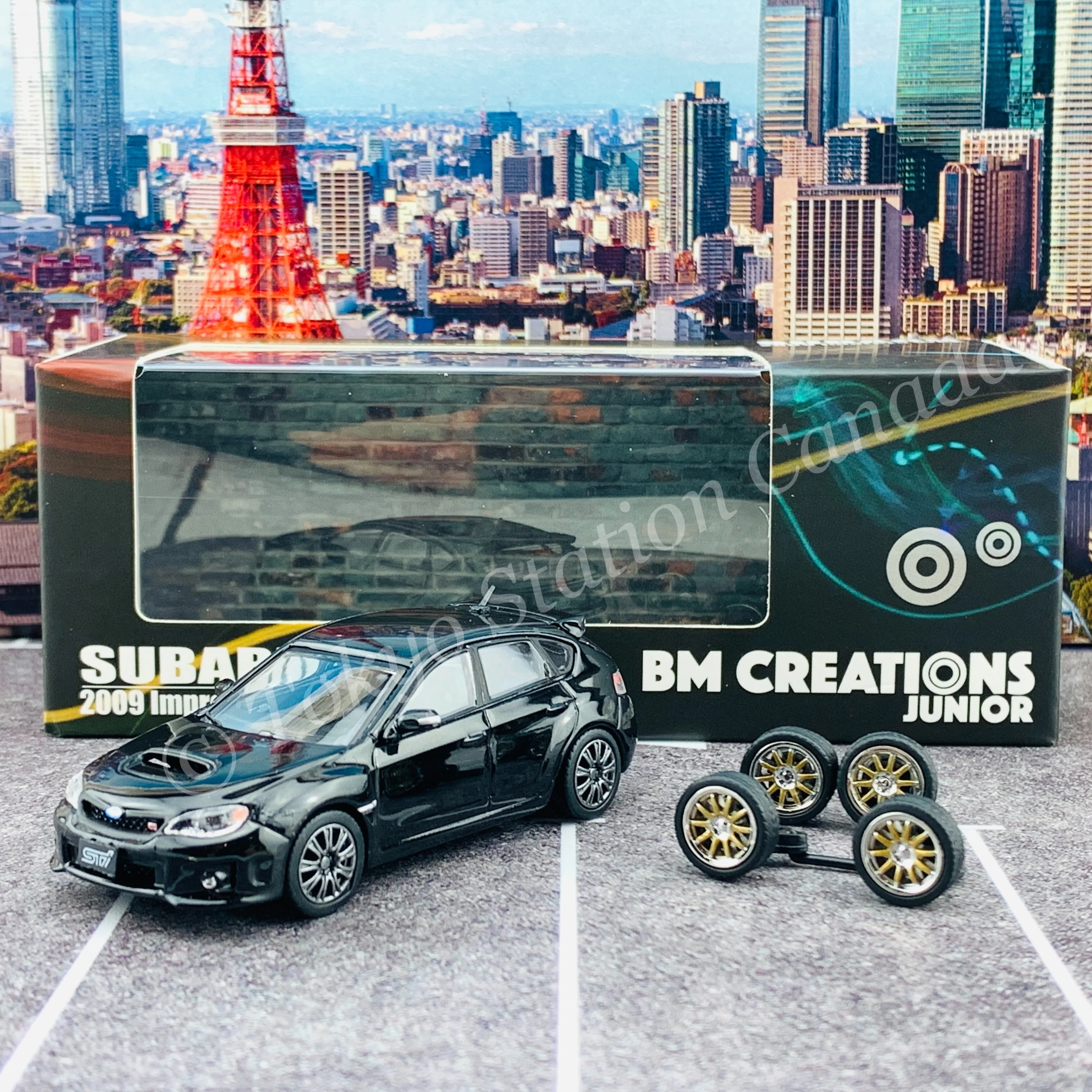 BM CREATIONS JUNIOR 1/64 Subaru 2009 Impreza WRX BLACK Limited Edition 64B0113