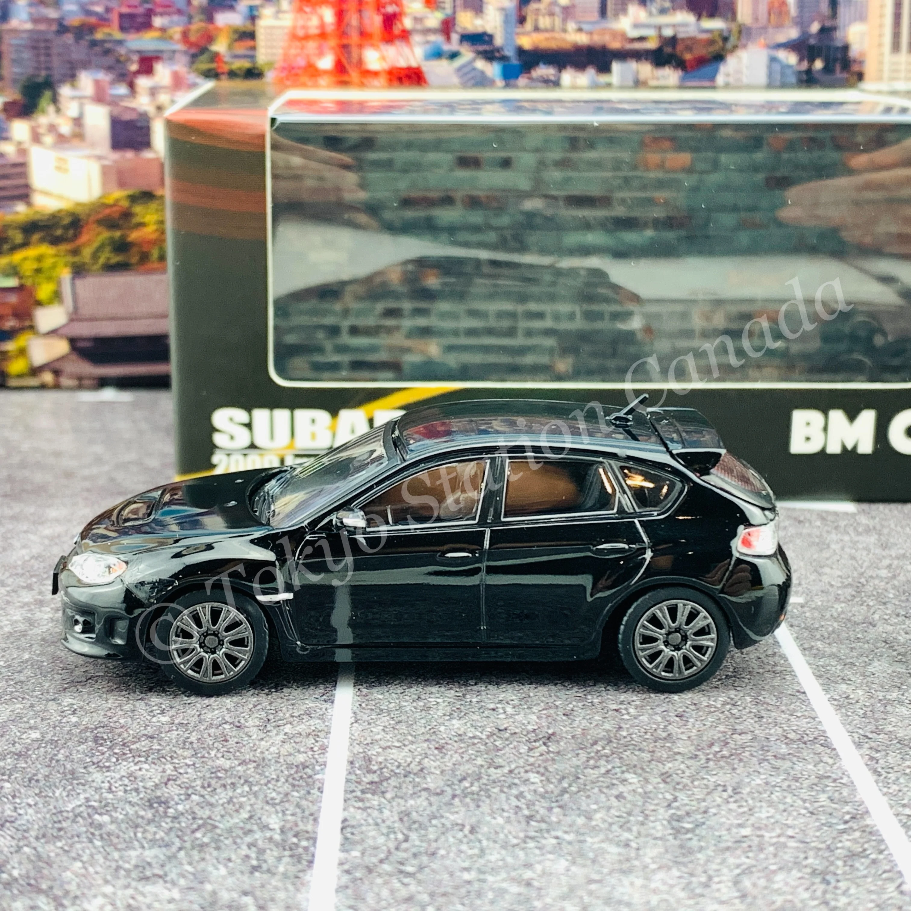 BM CREATIONS JUNIOR 1/64 Subaru 2009 Impreza WRX BLACK Limited Edition 64B0113 - Image 3