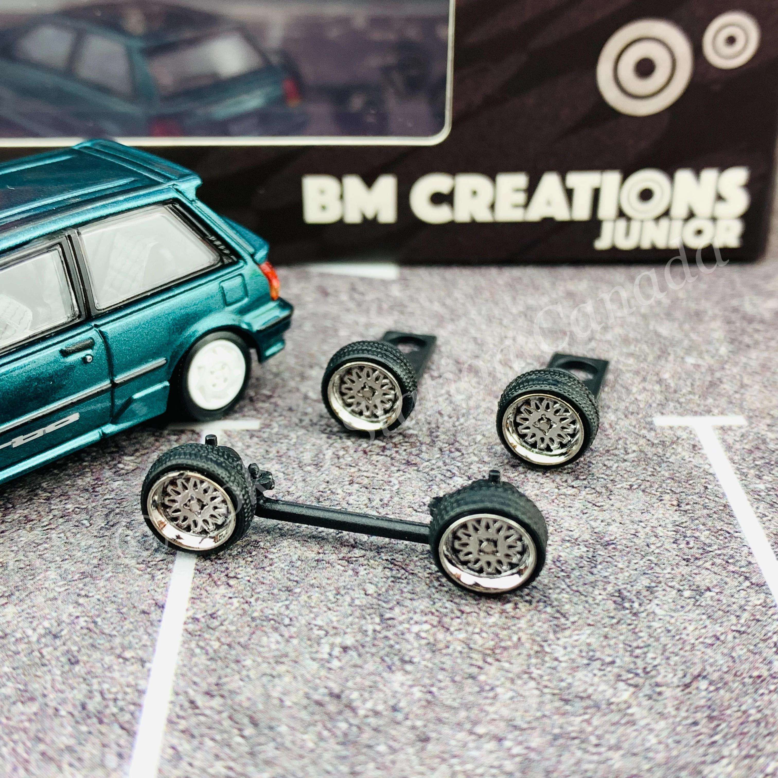 BM CREATIONS JUNIOR 1/64 Toyota 1988 Starlet  Turbo-S (EP71)  Green LHD 64B0129 - Image 3