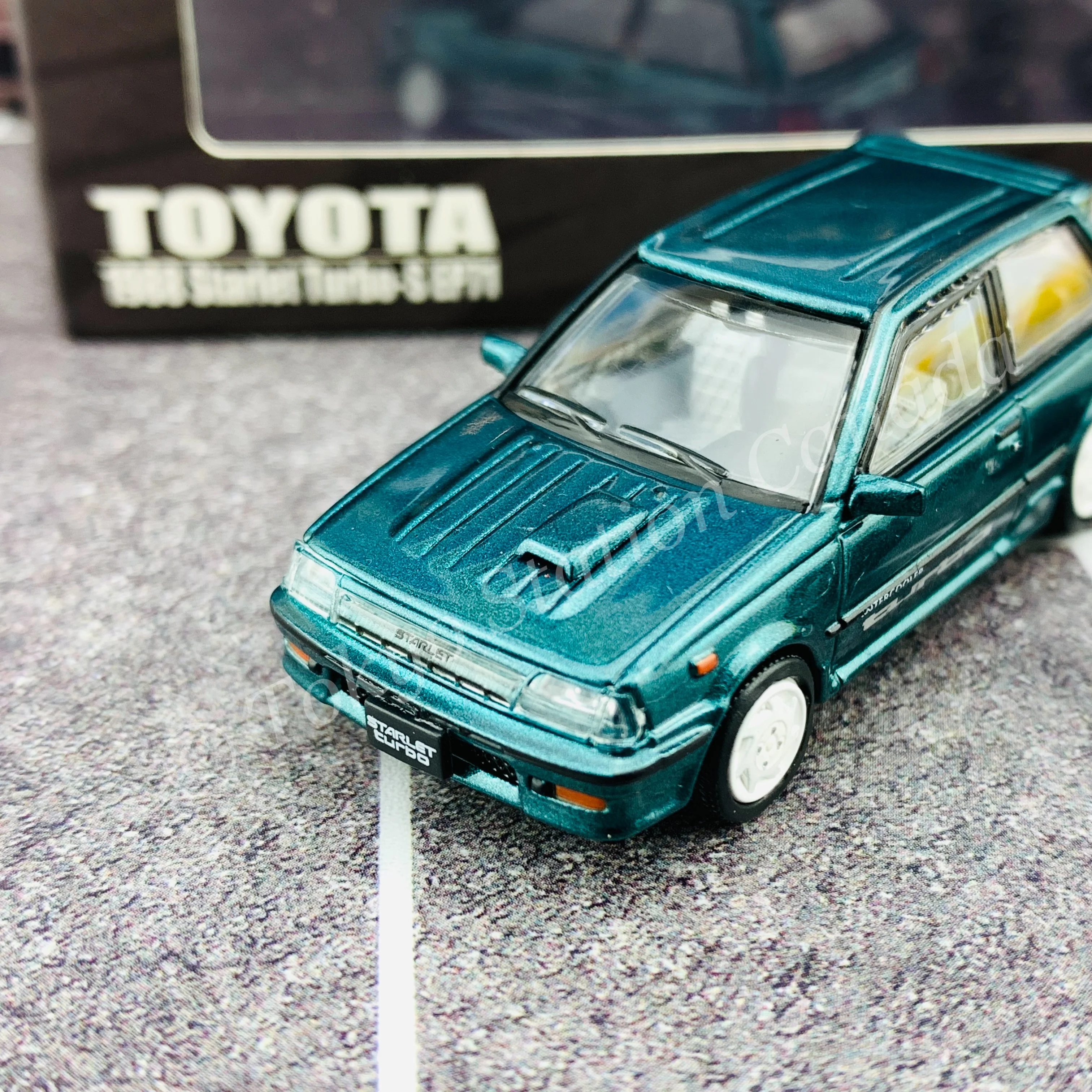BM CREATIONS JUNIOR 1/64 Toyota 1988 Starlet  Turbo-S (EP71)  Green LHD 64B0129 - Image 4