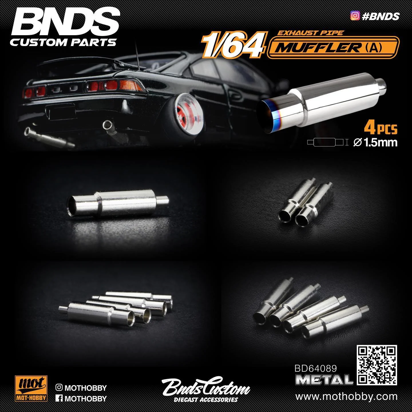 BNDS 1/64 Muffler A set of 4 (BD64089) - Image 2