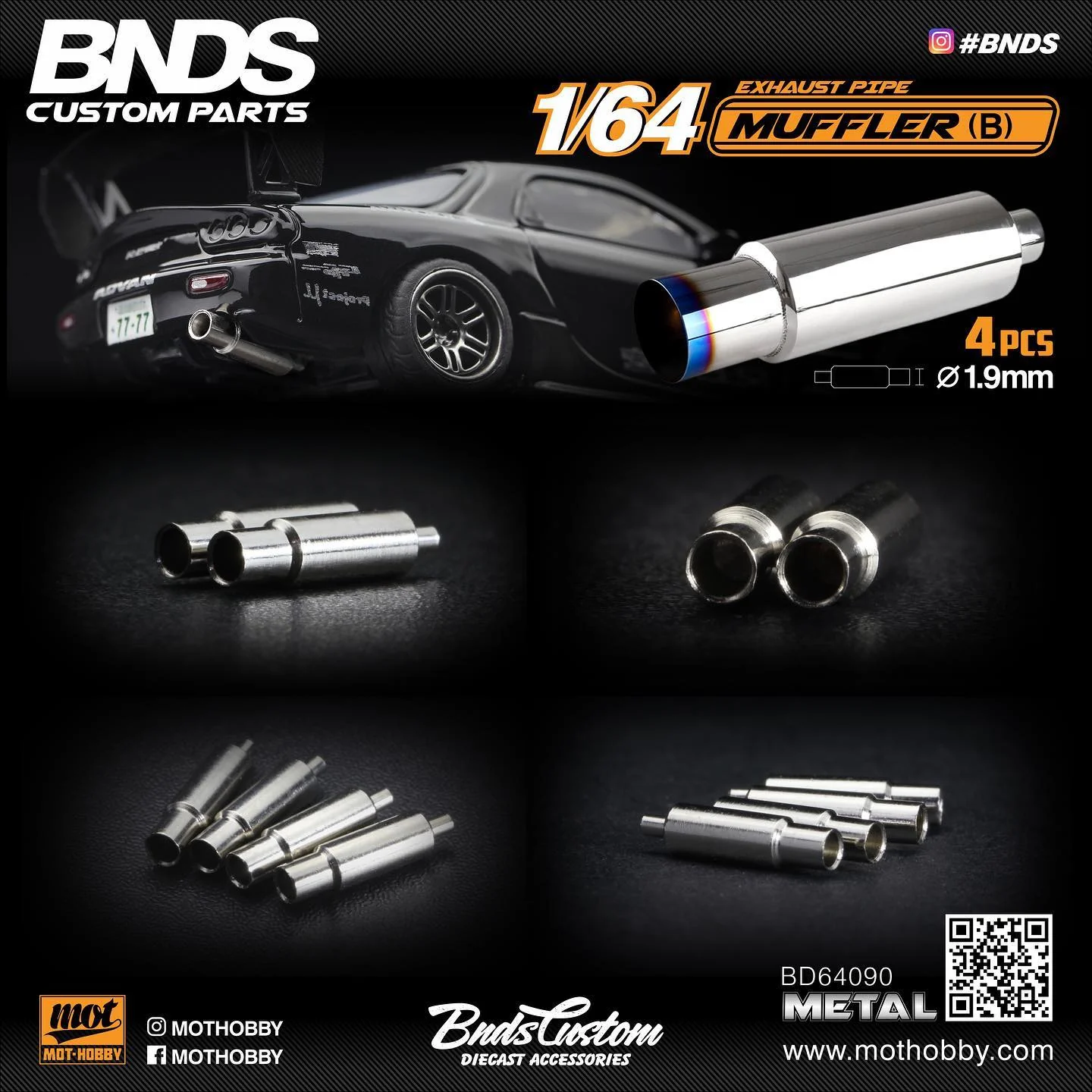 BNDS 1/64 Muffler B set of 4 (BD64090) - Image 2