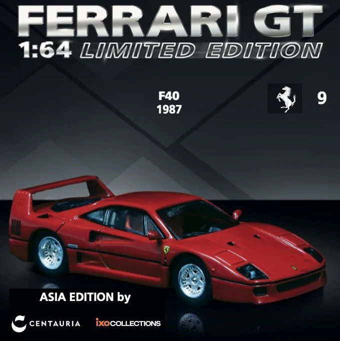 PREORDER CENTAURIA 1/64 FERRARI F40 1987 with Magazine - English Version FSD.I.009-E (Approx. Release Date : FEB 2025 subject to manufacturer's final decision)