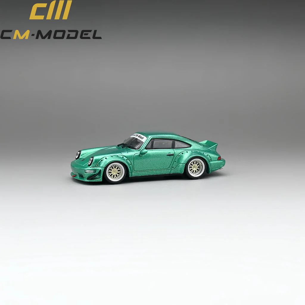 CM MODEL 1/64 964 Widebody Metallic Flash Green - Image 3