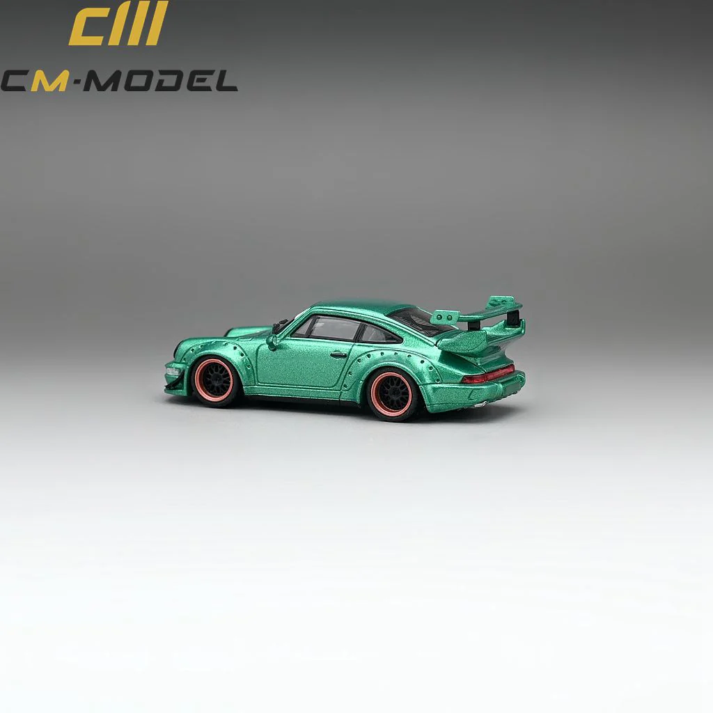 CM MODEL 1/64 964 Widebody Metallic Flash Green - Image 4
