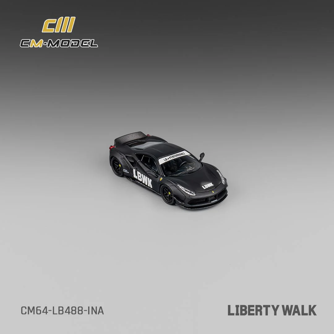 CM MODEL 1/64 LBWK F488 Matte Black (Indonesia Exclusive) CM64-LB488-INA - Image 3