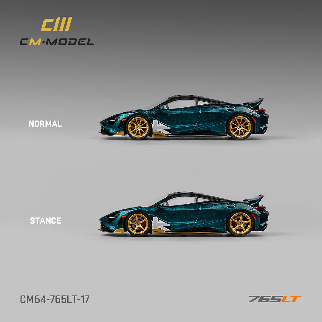CM MODEL 1/64 Mclaren 765LT Metallic Black Green CM64-765LT-17 - Image 2