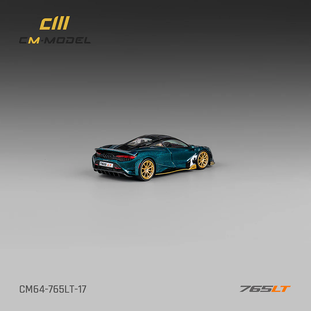 CM MODEL 1/64 Mclaren 765LT Metallic Black Green CM64-765LT-17 - Image 3