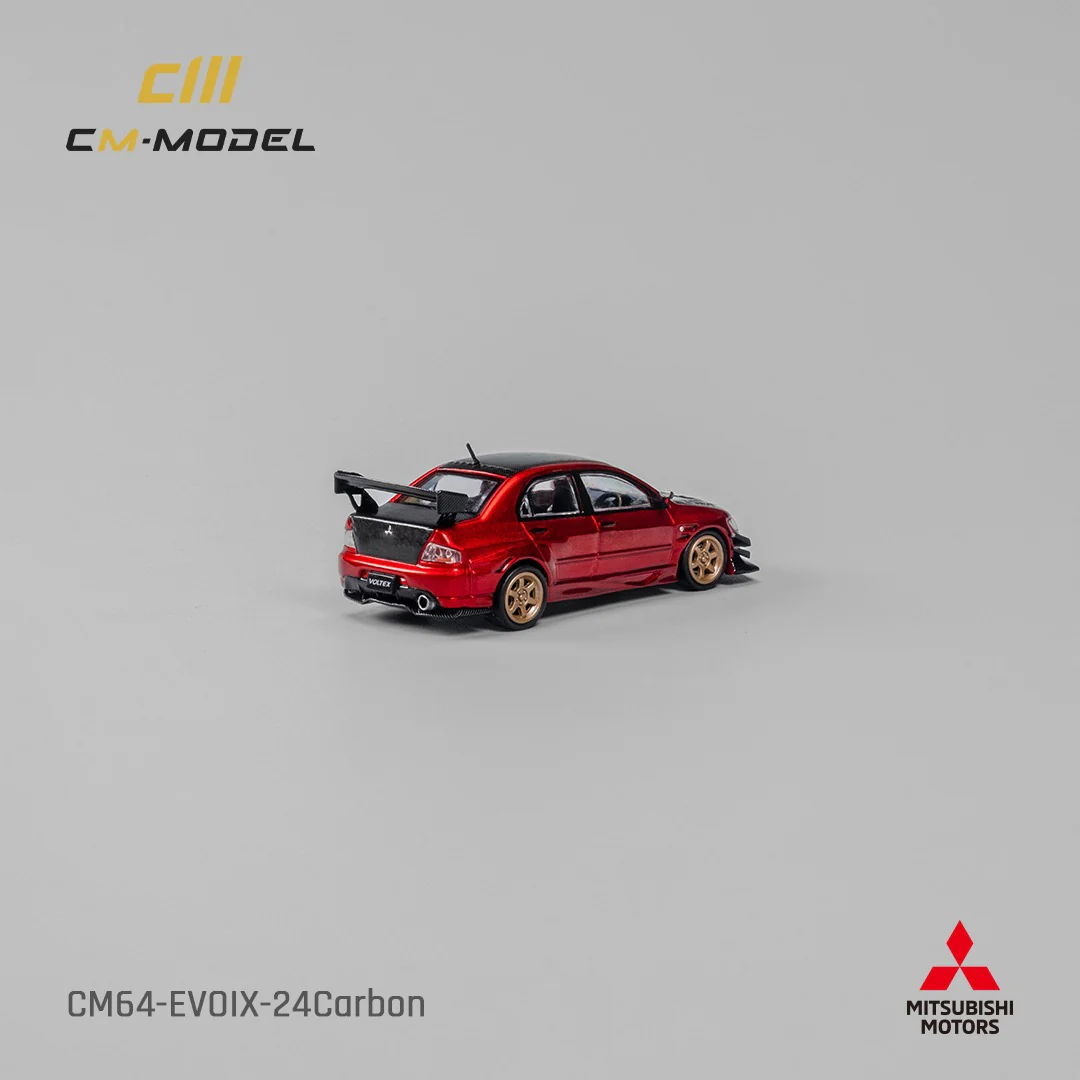 CM MODEL 1/64 Mitsubishi Lancer Evoix Metallic Red with Carbon Hood CM64-EVOIX-24CARBON - Image 3