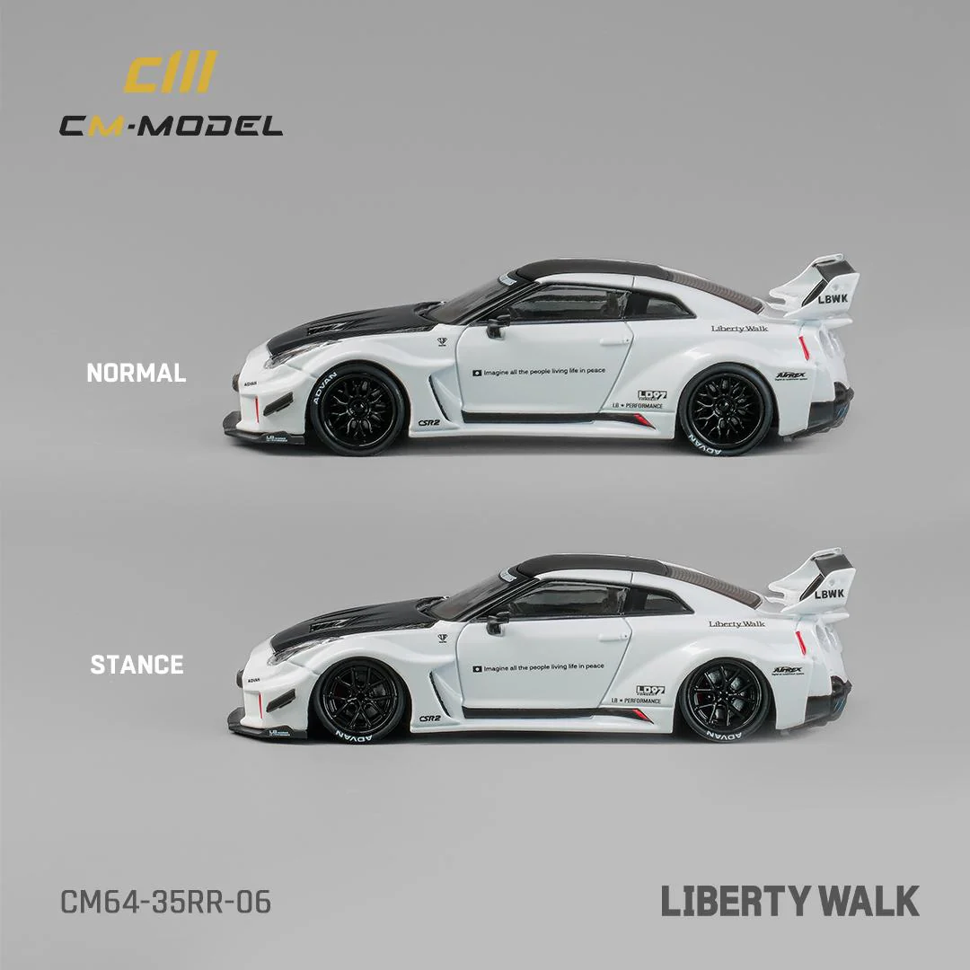 CM MODEL 1/64 Nissan LBWK 35GT-RR White carbon fiber CM64-35RR-06 - Image 4