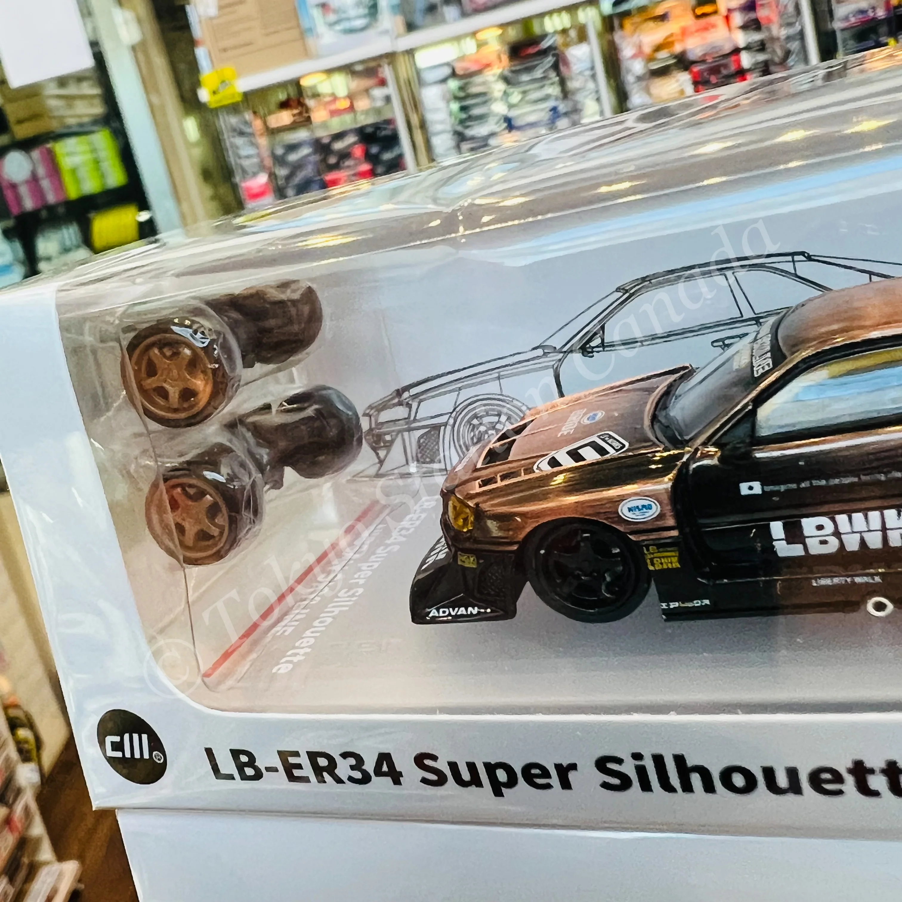 CM MODEL 1/64 Nissan LBWK ER34 NO.5 Bronze CM64-ER34-10 - Image 4