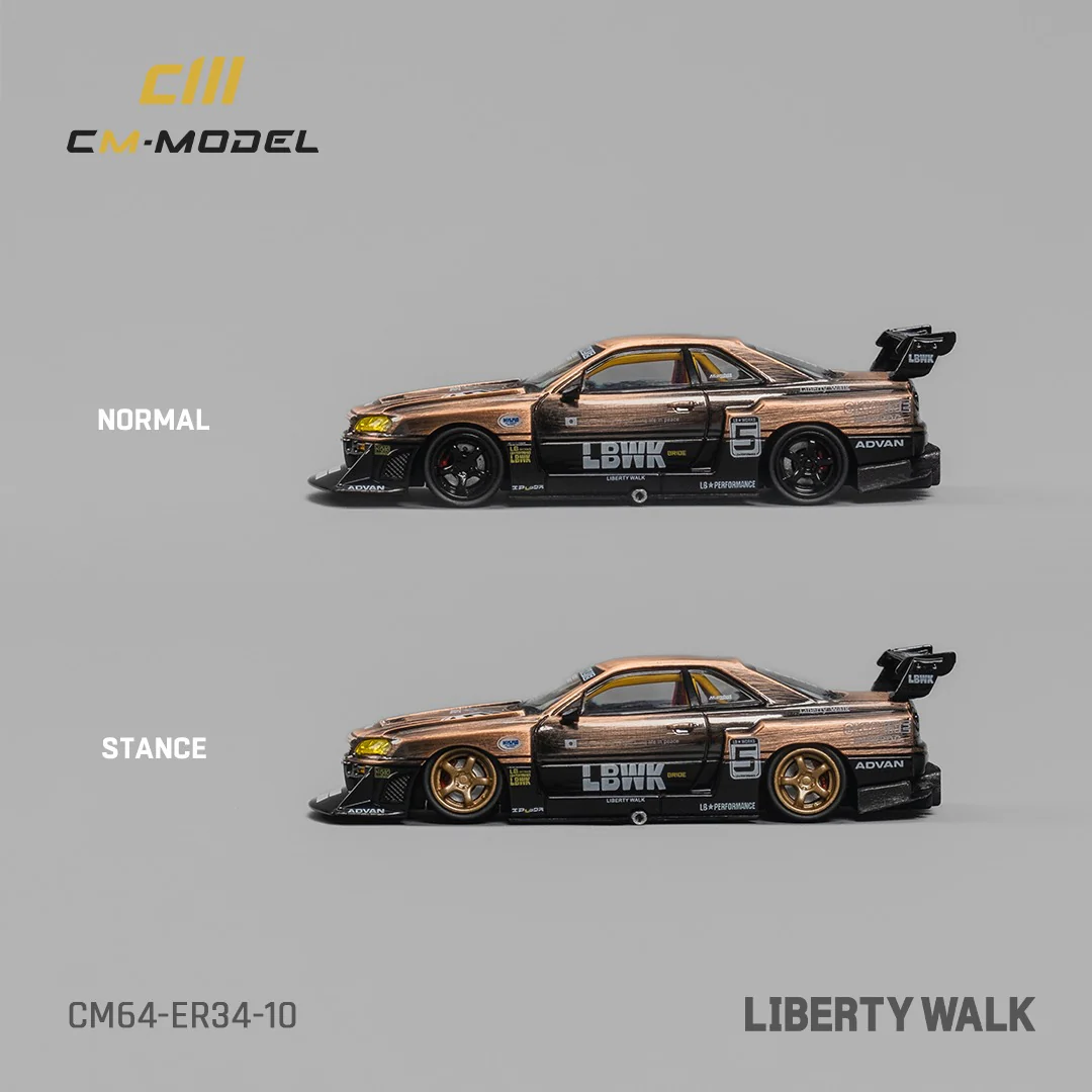 CM MODEL 1/64 Nissan LBWK ER34 NO.5 Bronze CM64-ER34-10 - Image 5