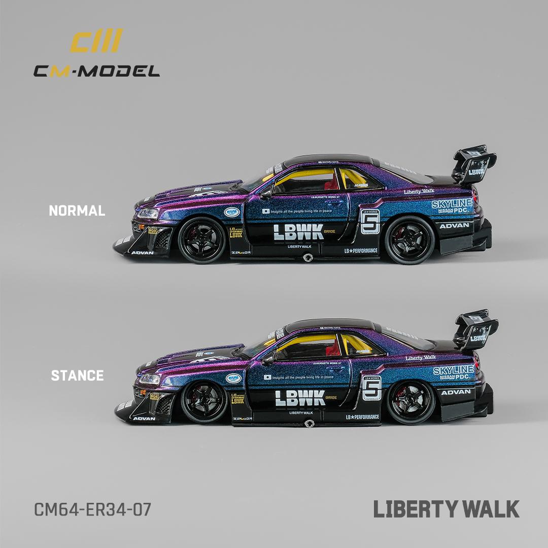 CM MODEL 1/64 Nissan LBWK ER34 NO.5 Chameleon CM64-ER34-07 - Image 3