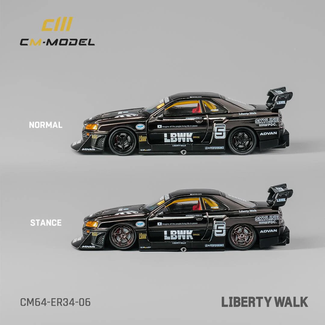 PREORDER CM MODEL 1/64 Nissan LBWK ER34 Super Silhouette Chrome Gungray CM64-ER34-06 (Approx. Release Date : MARCH 2024 subject to manufacturer's final decision) - Image 2