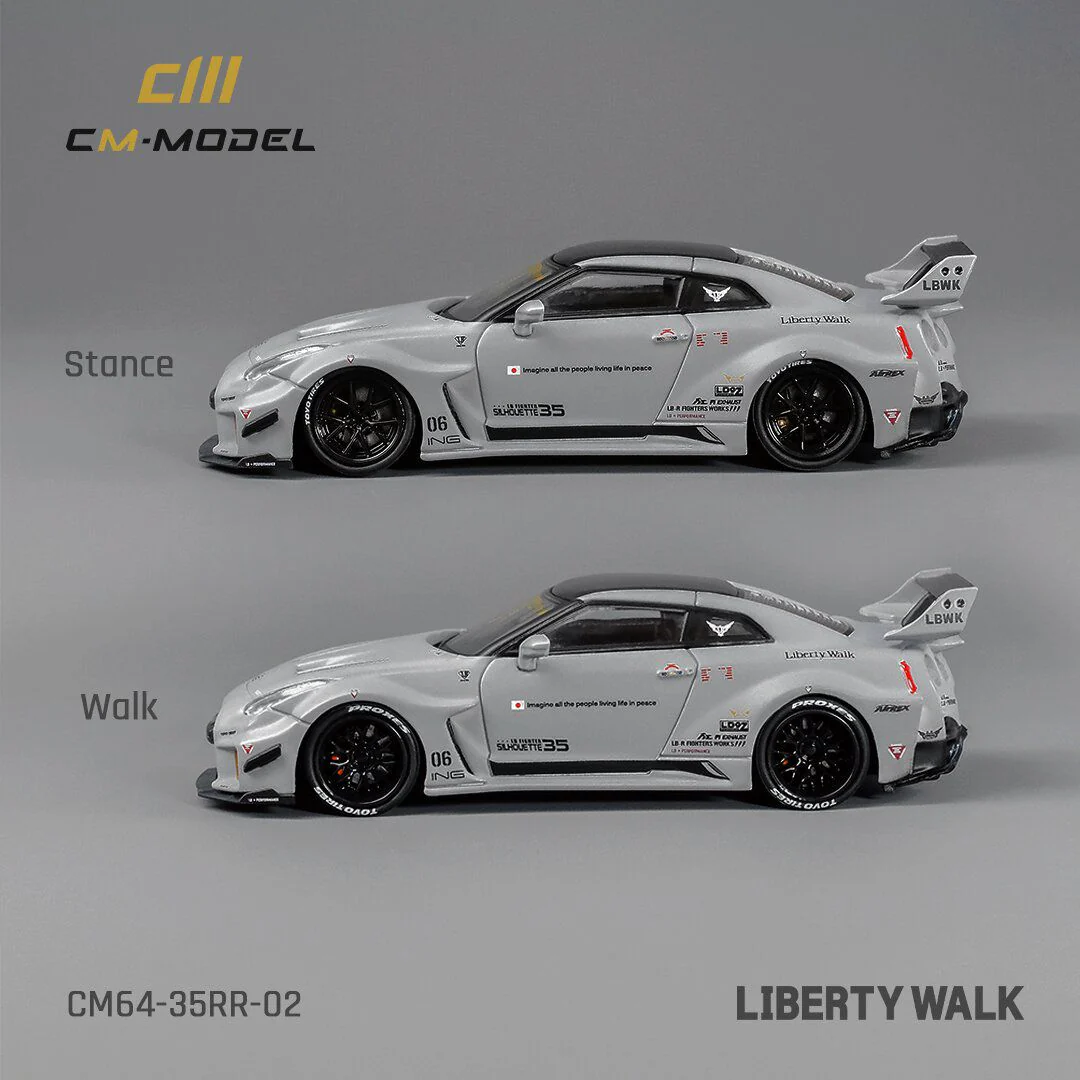 CM MODEL 1/64 Nissan LBWK Super Silhouette GT35RR Gray - Image 2