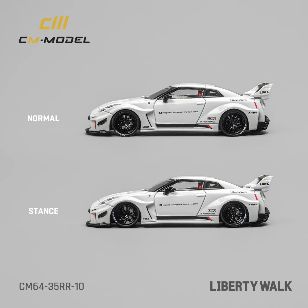 CM MODEL 1/64 Nissan LBWK Supersilhouette 35GT-RR White CM64-35RR-10 - Image 2