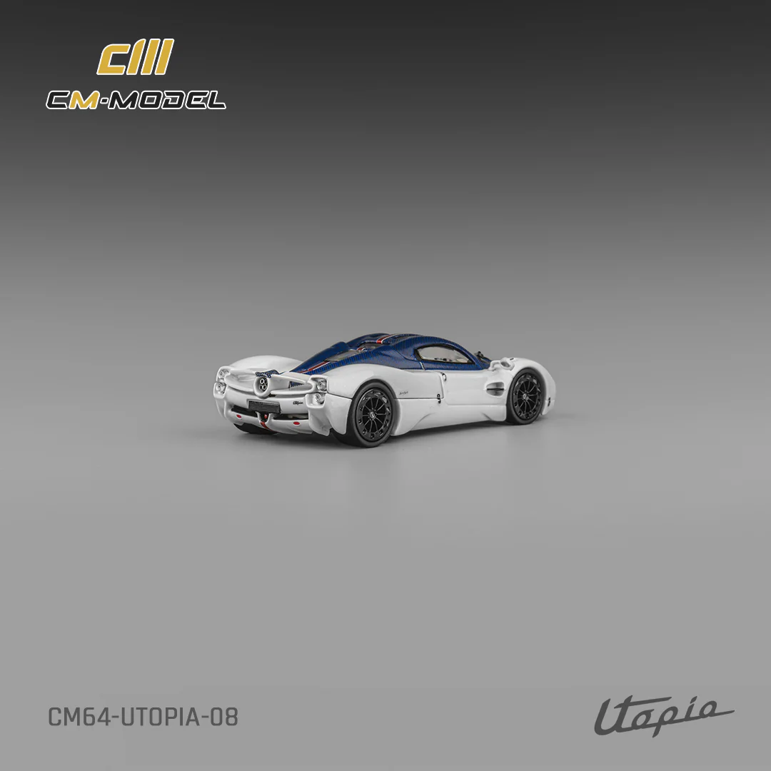 PREORDER CM MODEL 1/64 Pagani Utopia Bianco Benny with Blu Francia Carbon & Rosso Monza Stripe CM64-Utopia-08 (Approx. Release Date : Q3 2026 subject to manufacturer's final decision) - Image 2