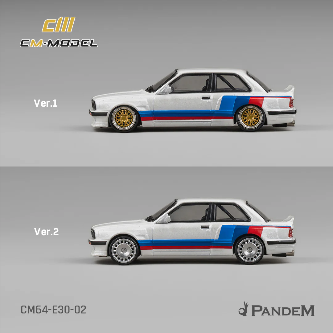 PREORDER CM MODEL 1/64 Pandem M3 E30 Alpine White with M Tri-Stripes CM64-E30-02 (Approx. Release Date : Q3 2026 subject to manufacturer's final decision) - Image 2