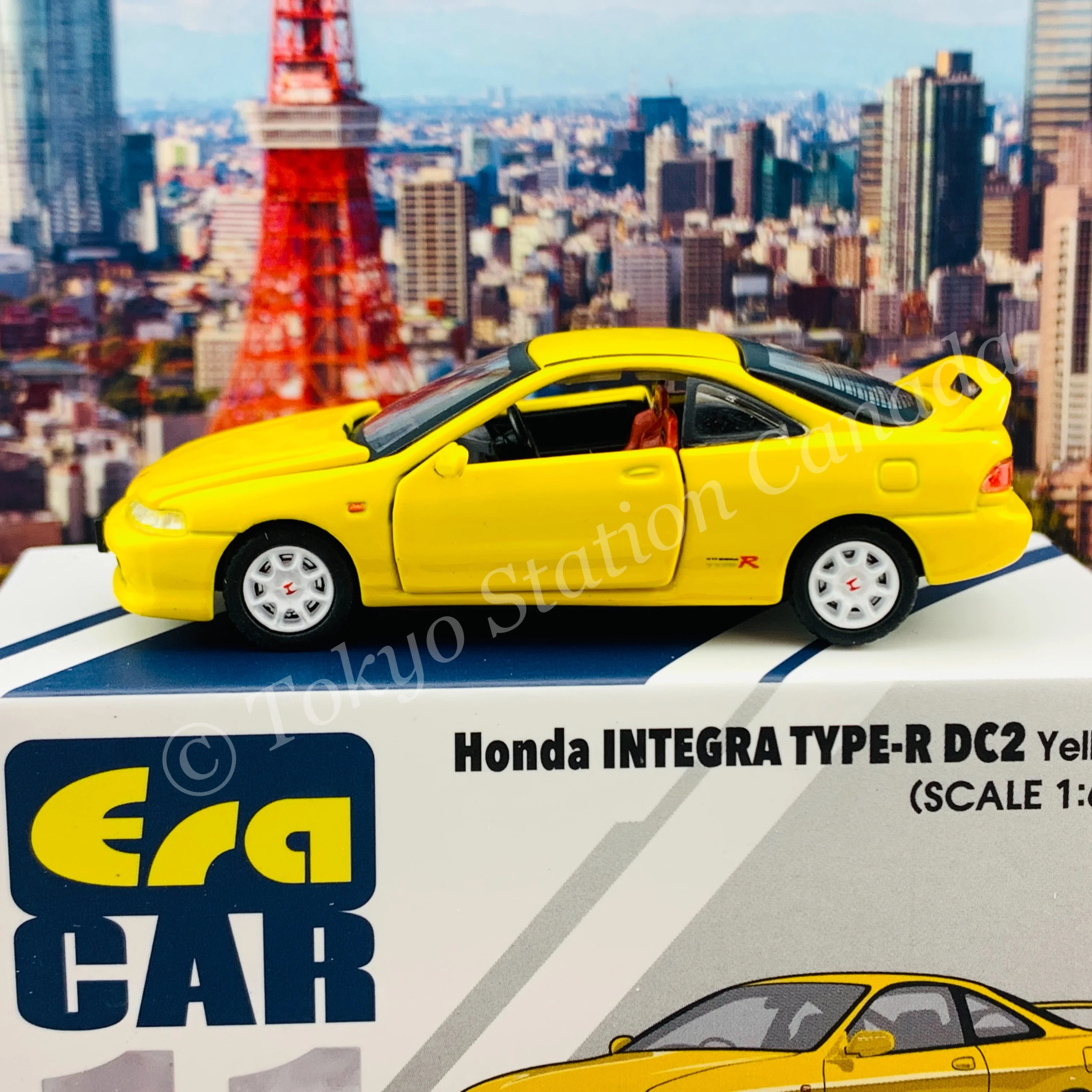 ERA CAR 1/64 11 Honda Interga Type R DC2 - Yellow HA21DC2RN1101 - Image 4