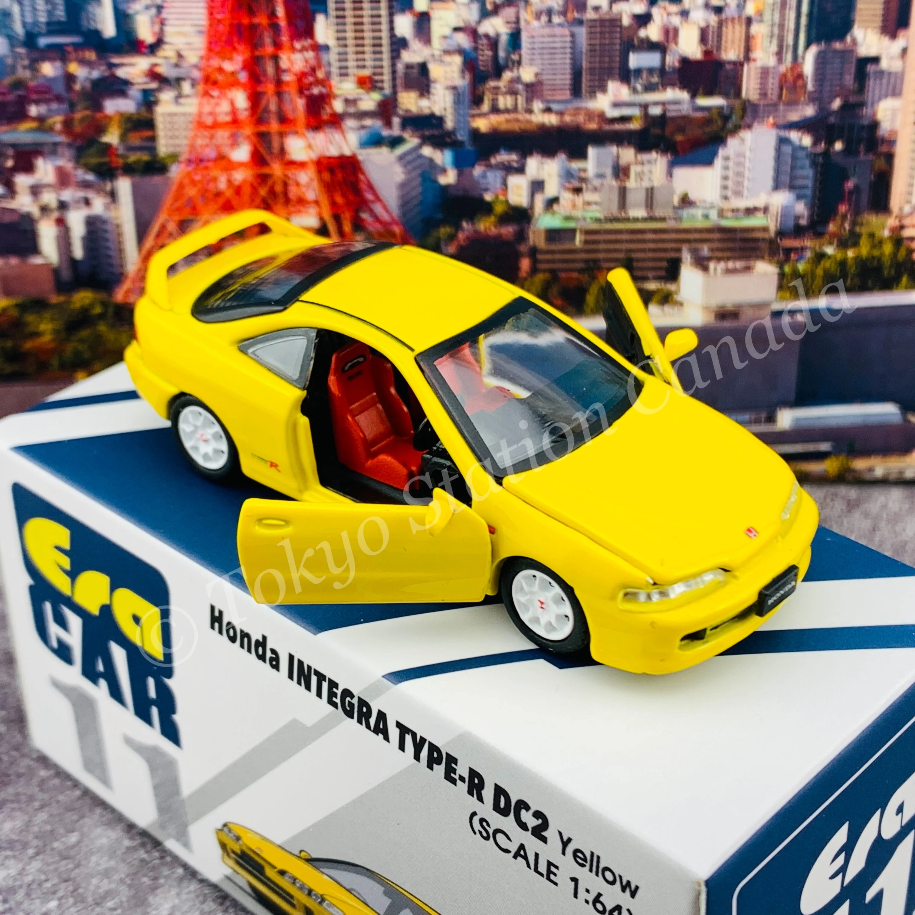 ERA CAR 1/64 11 Honda Interga Type R DC2 - Yellow HA21DC2RN1101 - Image 6