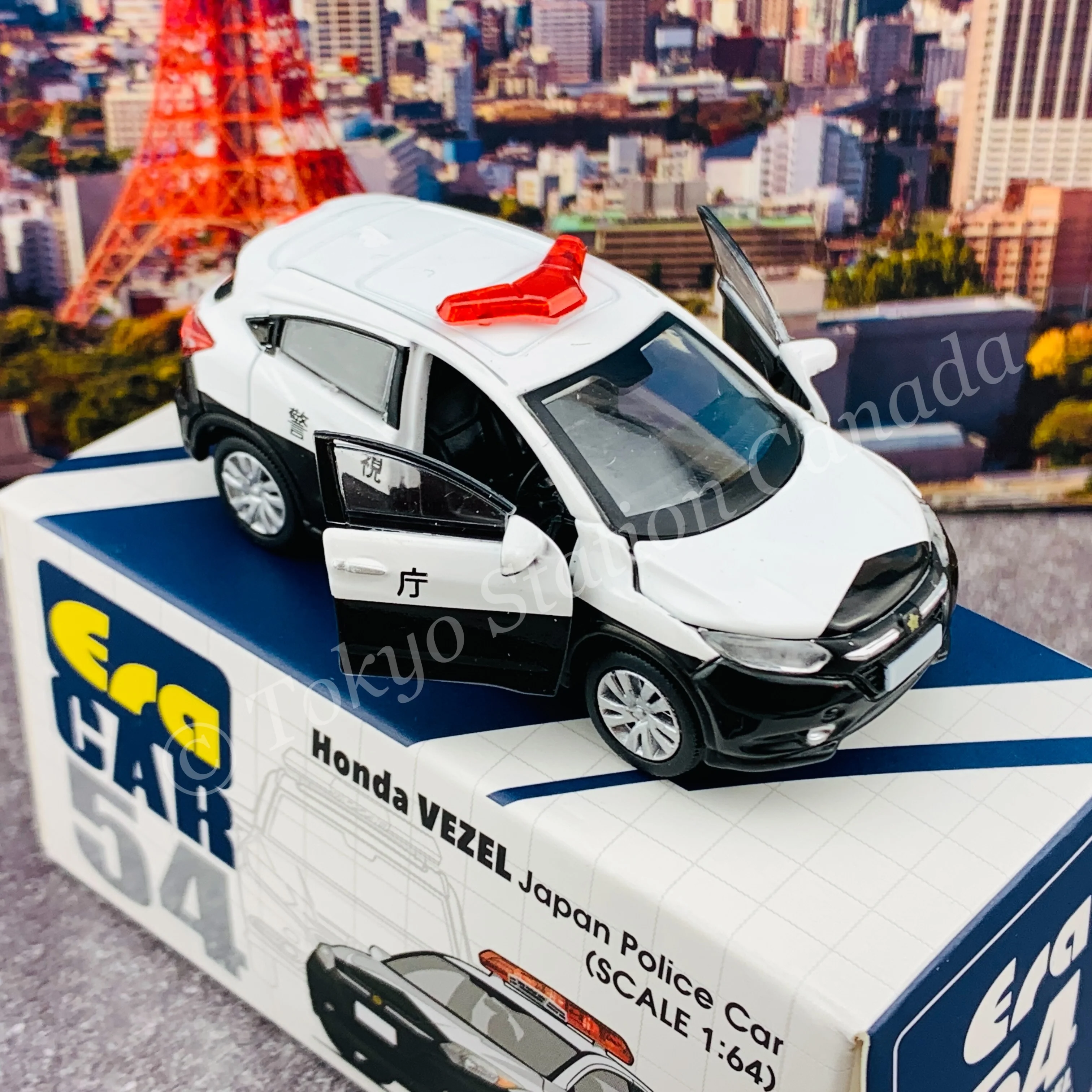 ERA CAR 1/64 54 Honda Vezel Japan Police with Traffic Police Officer Figure 4897099931584 - Image 7