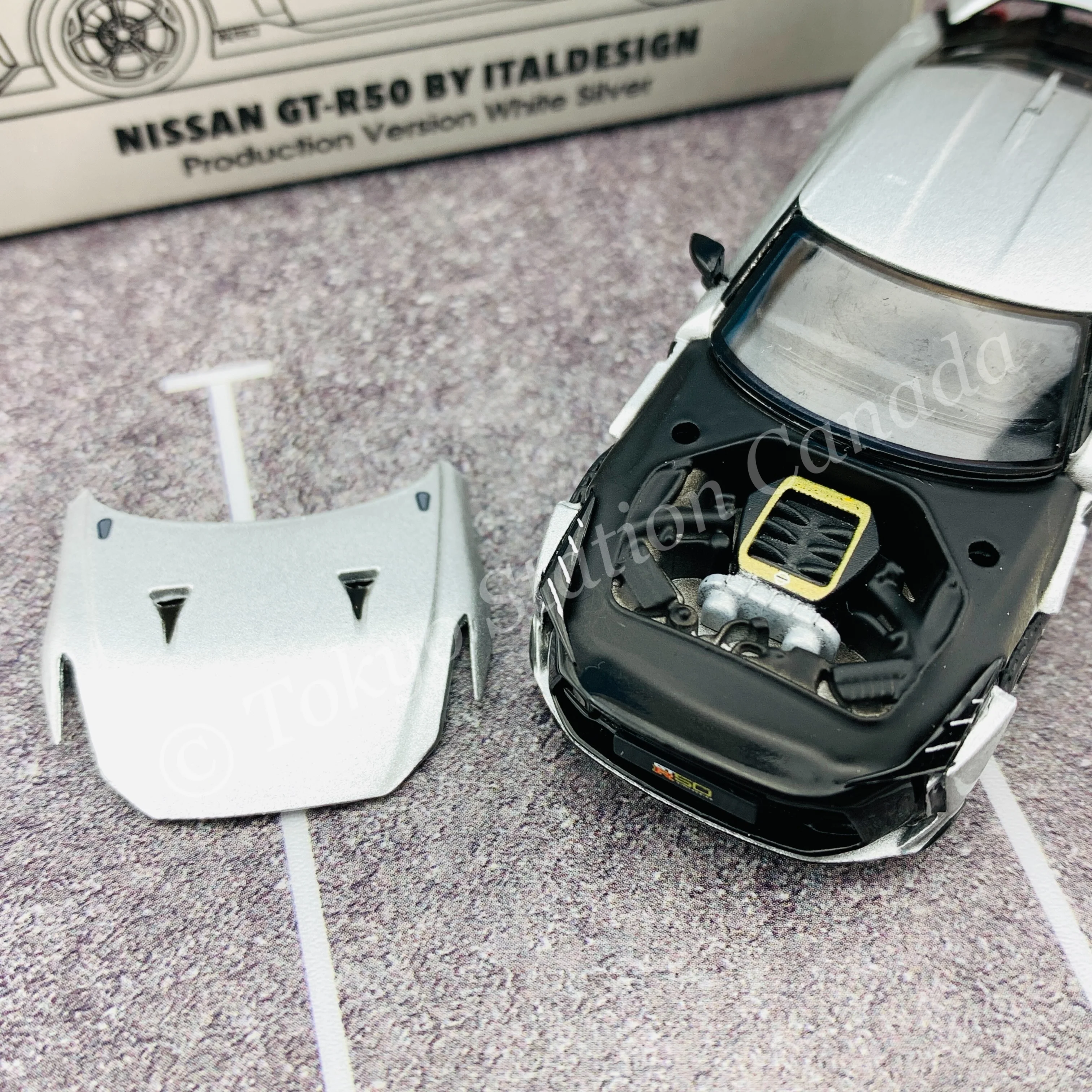 ERA CAR 1/64 SP Nissan GT-R50 By Italdesign - Production Version White Silver NS21GTRSP50 - Image 2