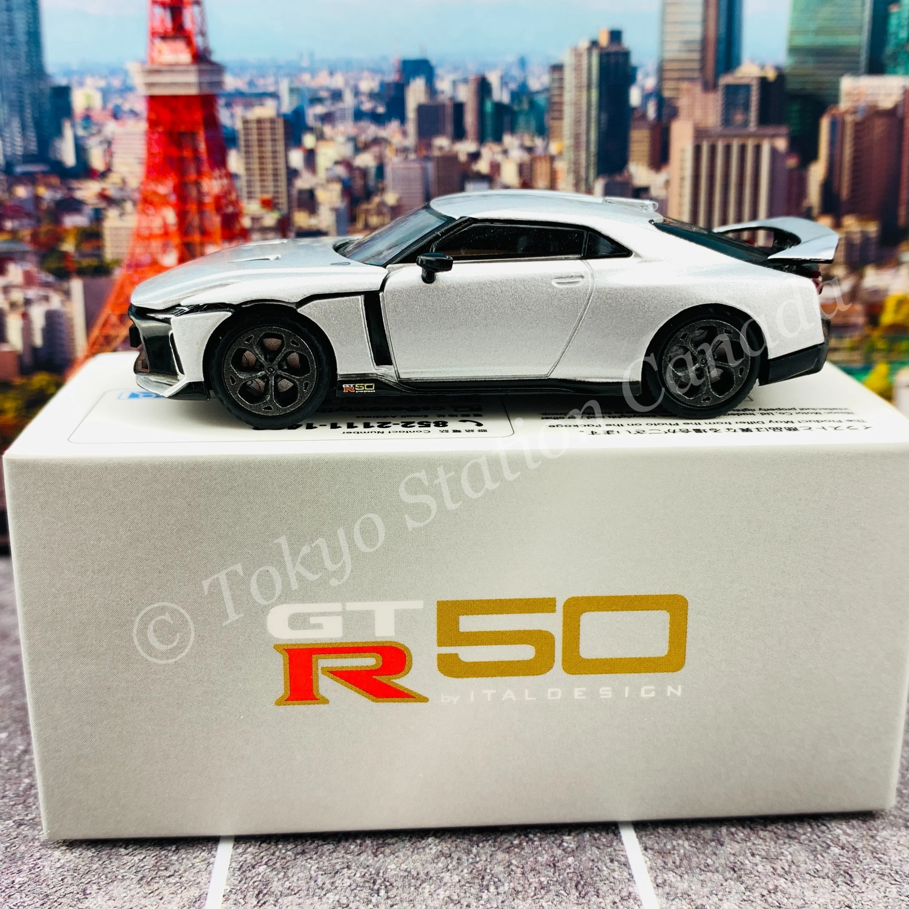 ERA CAR 1/64 SP Nissan GT-R50 By Italdesign - Production Version White Silver NS21GTRSP50 - Image 3