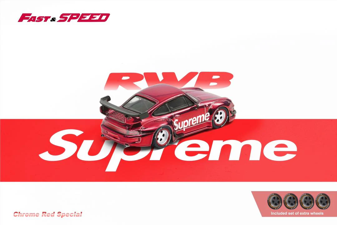 Fast Speed 1/64 RWB993 GT Wing Chrome Red - Image 2