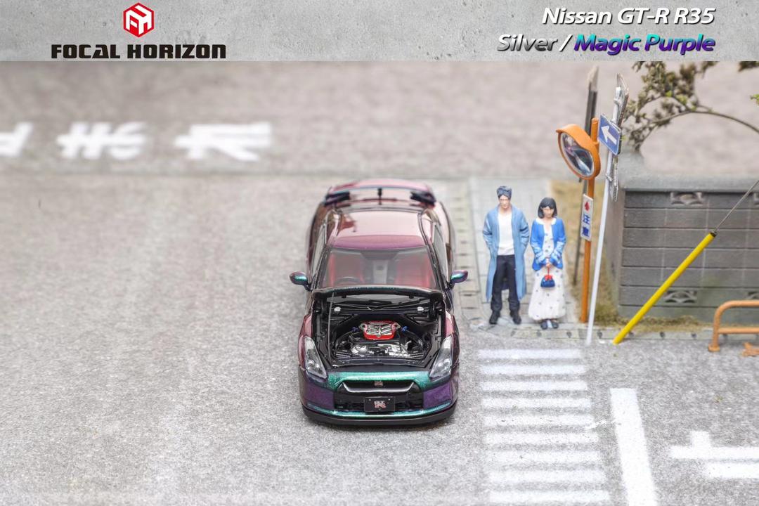 FOCAL HORIZON 1/64 GT-R R35 with Open Hood - Magic Purple - Image 2