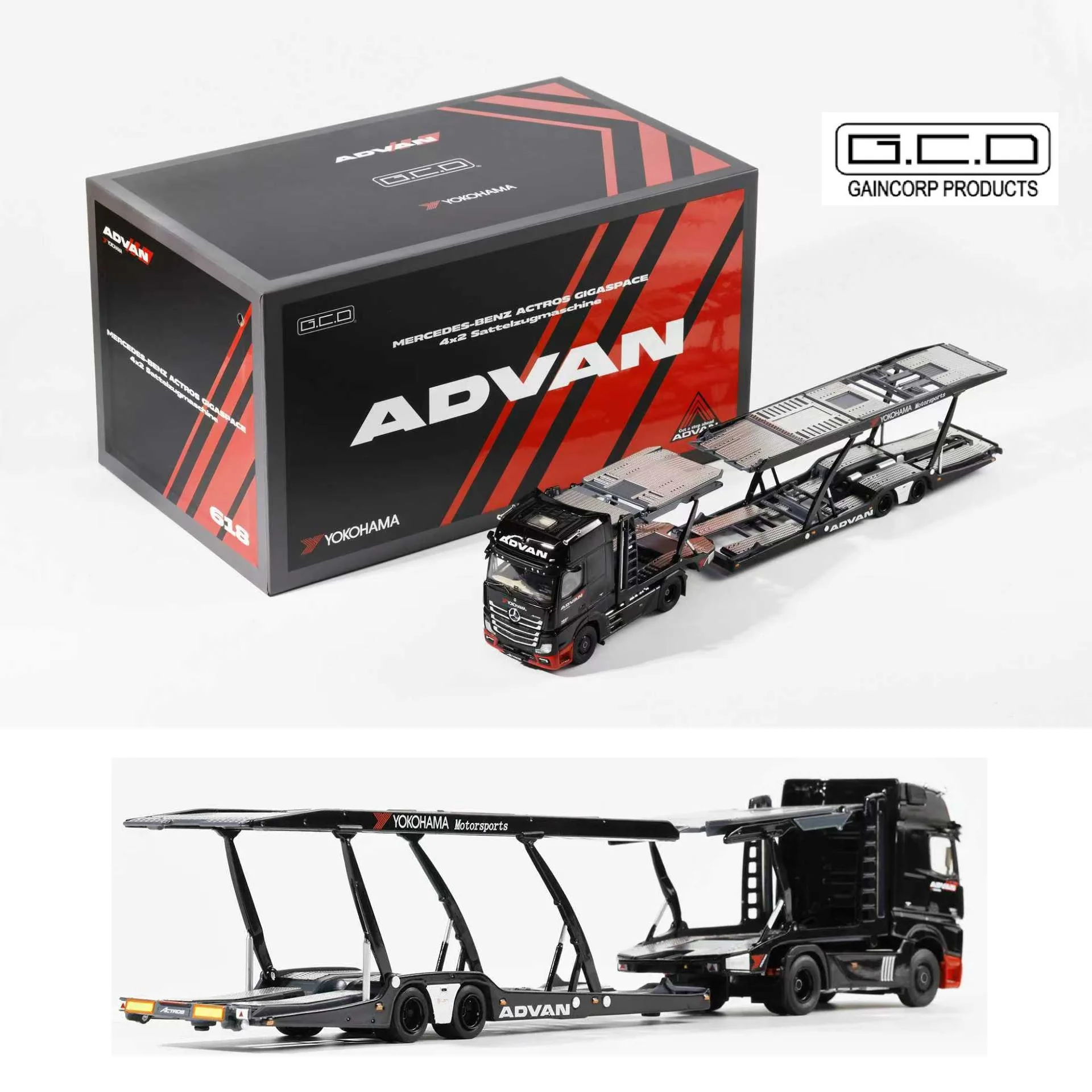 PREORDER GCD 1/64 Mercedes-Benz Actros 2 (LHD) ADVAN KS-069-618 (Approx. Release Date: Q2 2026 and subject to the manufacturer's final decision)