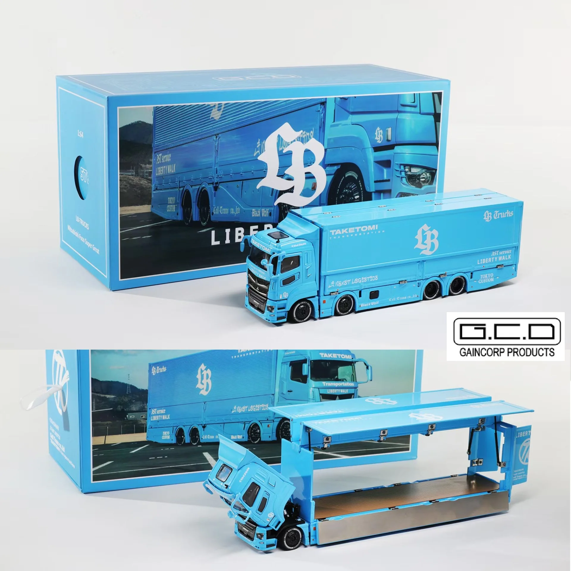 GCD 1/64 Mitsubishi Fuso Super Great - LB-Trucks - BLU (RHD) KS-073-576