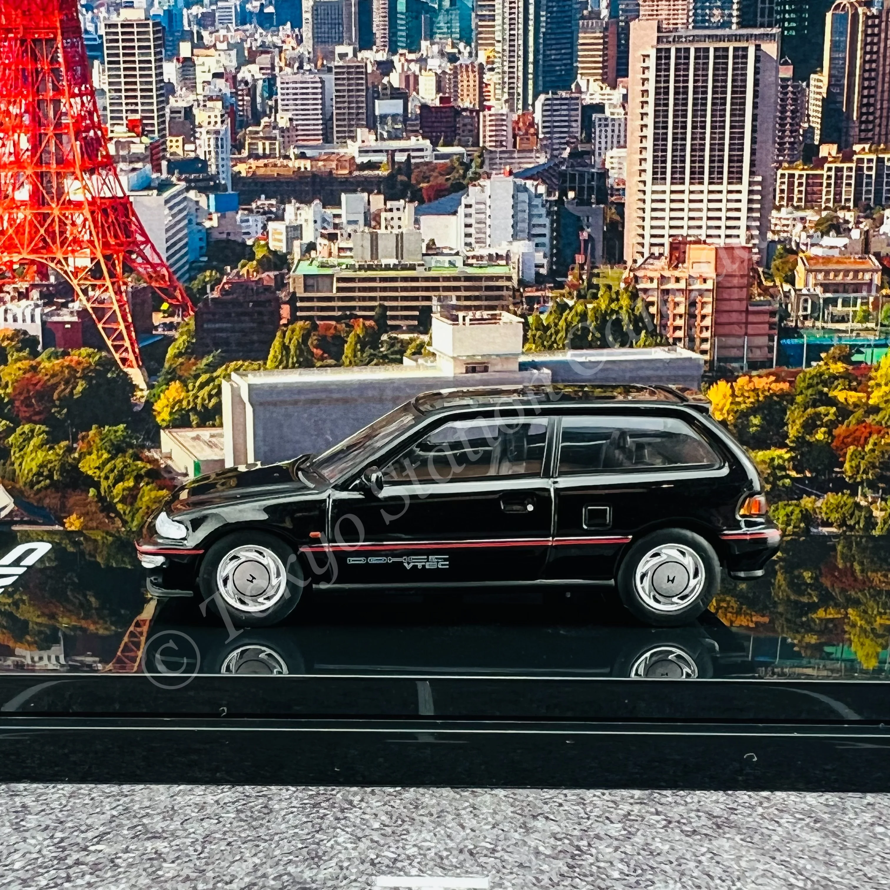HOBBY JAPAN 1/64 Honda CIVIC (EF9) SiR Ⅱ Black HJ641031ABK - Image 2