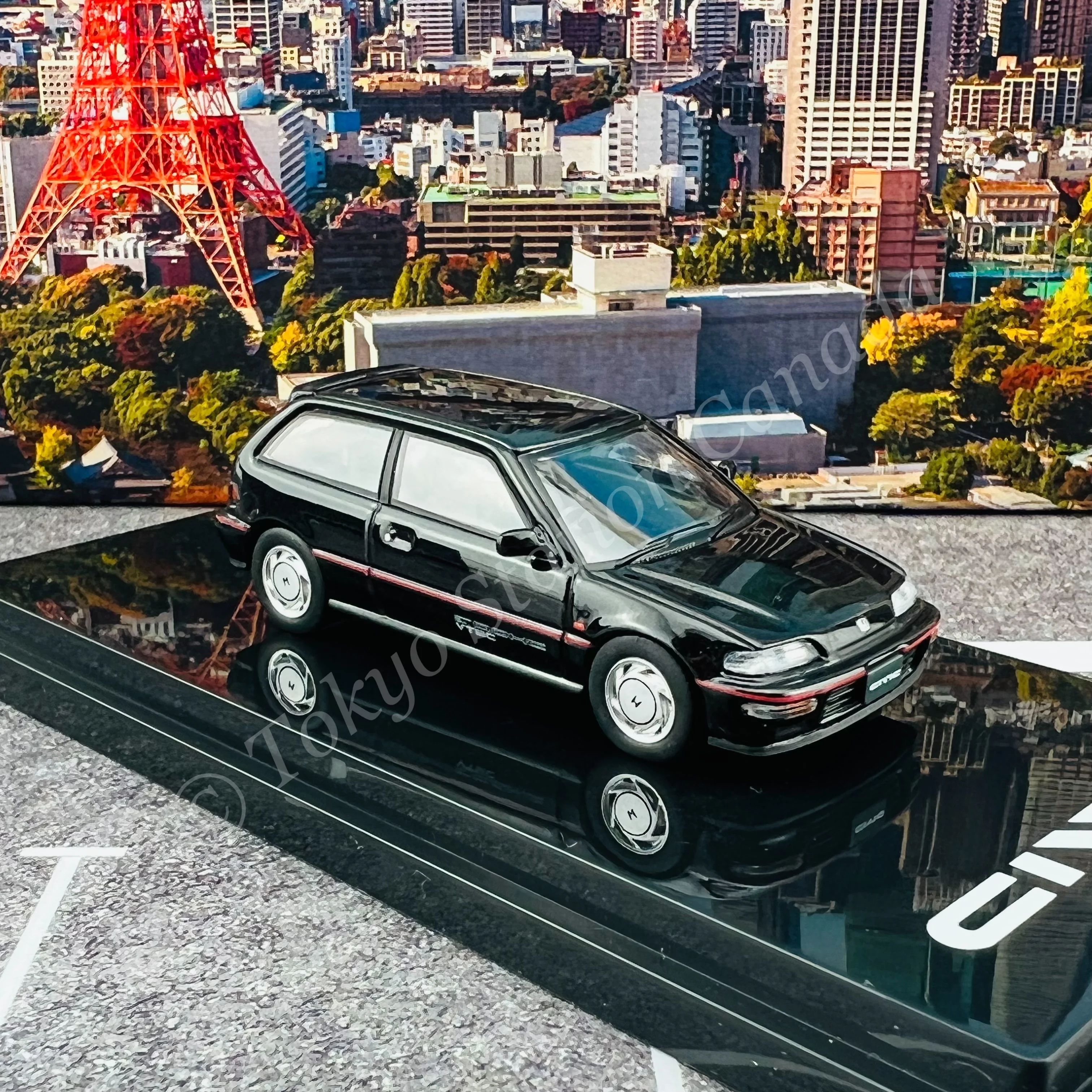 HOBBY JAPAN 1/64 Honda CIVIC (EF9) SiR Ⅱ Black HJ641031ABK - Image 4