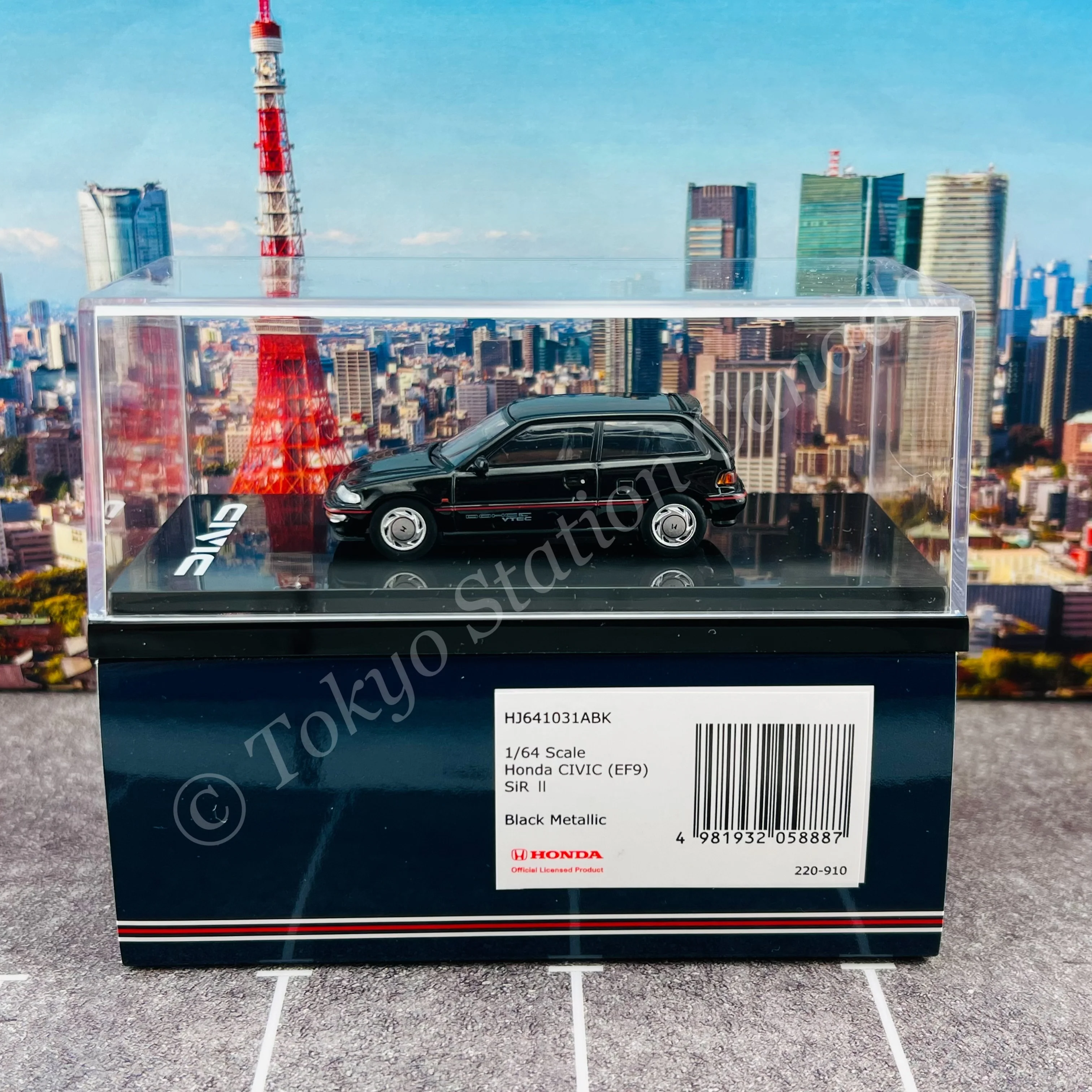 HOBBY JAPAN 1/64 Honda CIVIC (EF9) SiR Ⅱ Black HJ641031ABK - Image 5